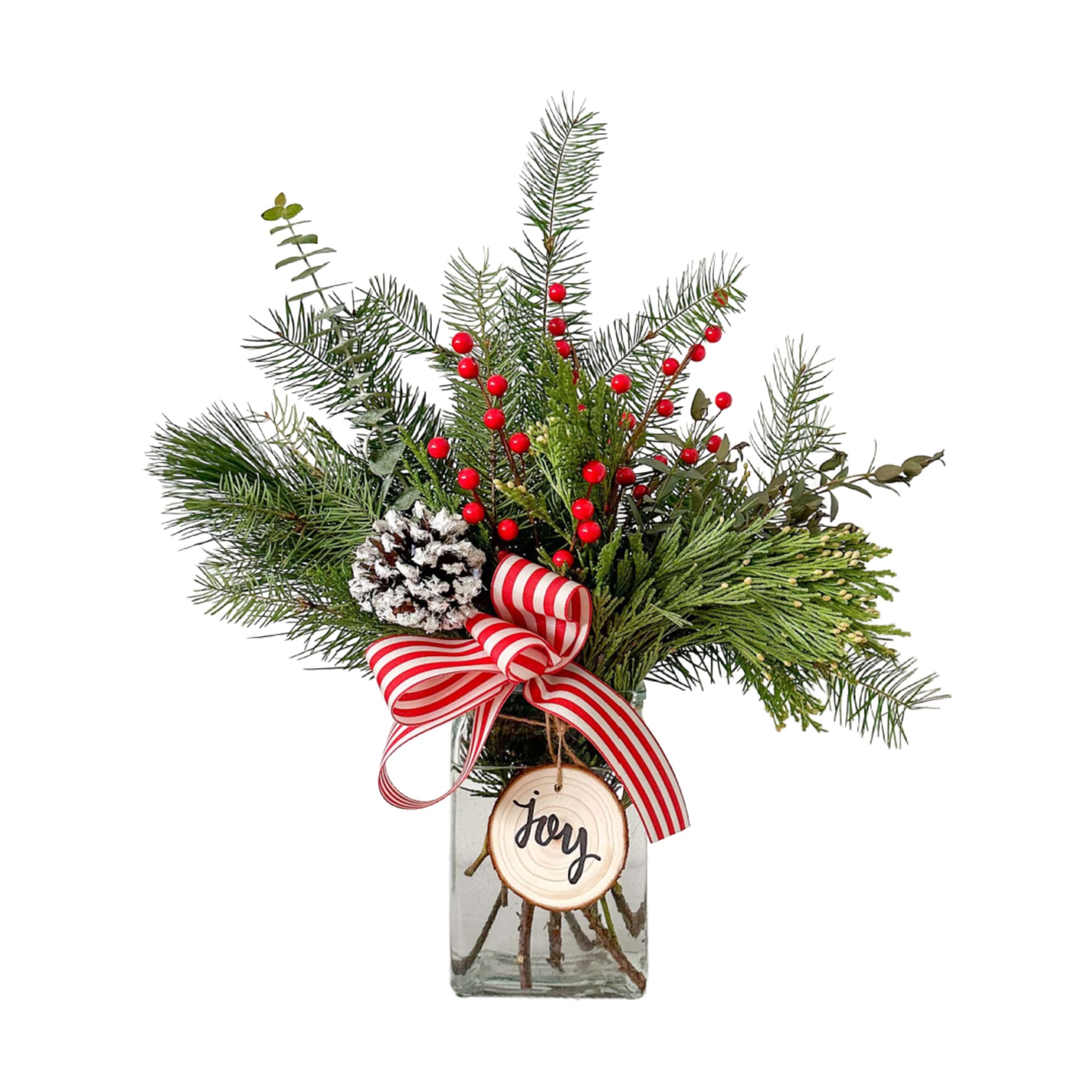 This arrangement is long lasting as it is full of greens, berries