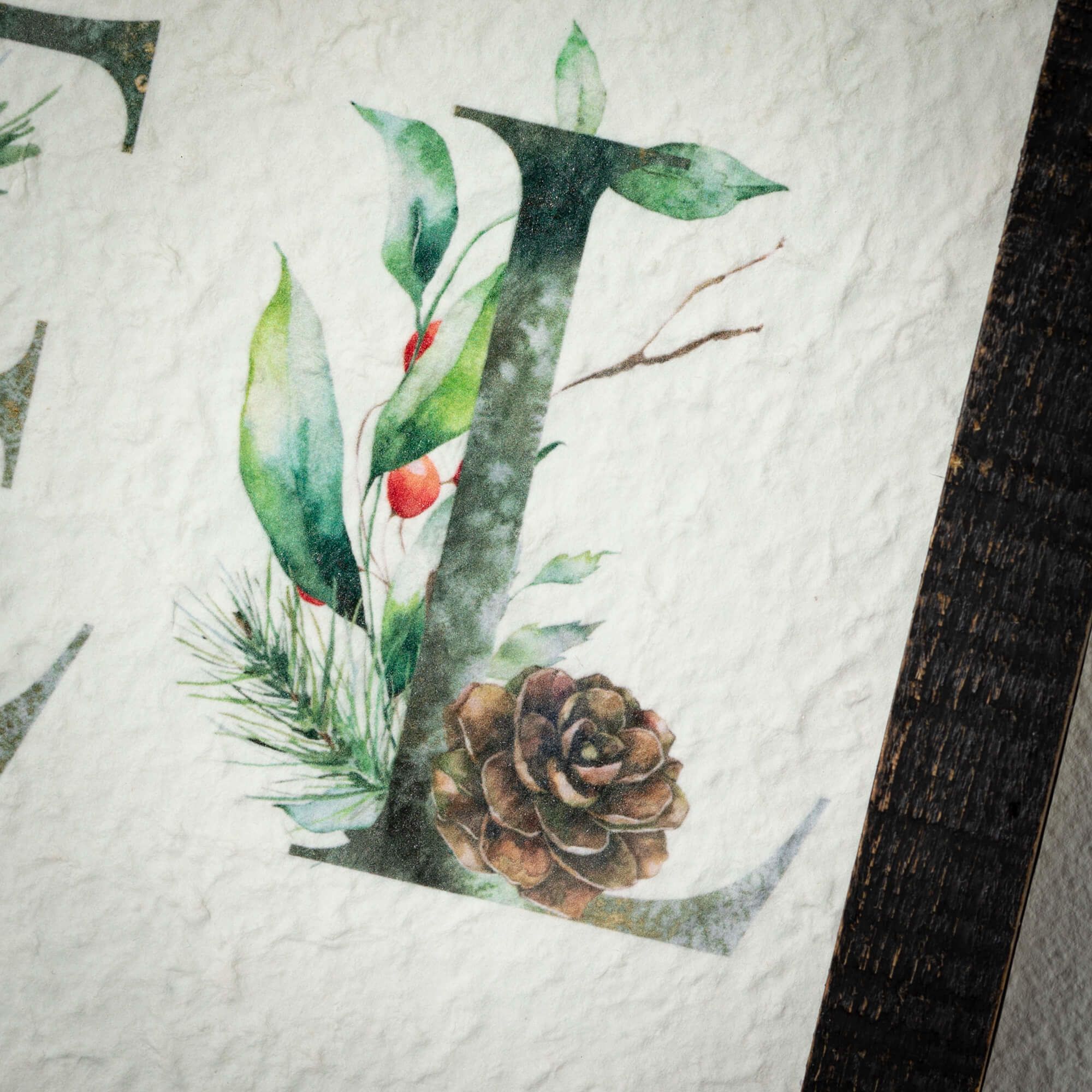 Add a warm spirit of Christmas to your space. Featuring the word