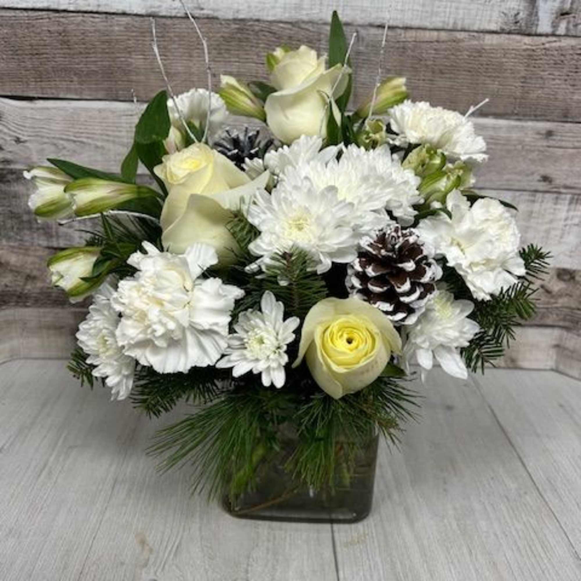 A serene celebration of winter&rsquo;s beauty, White Christmas features an elegant gathering