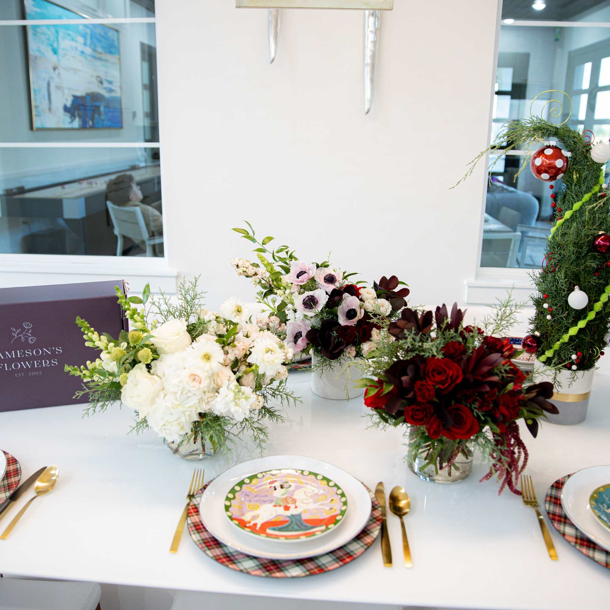 Our Christmas arrangements are a hit each year! Designers choice, but sure