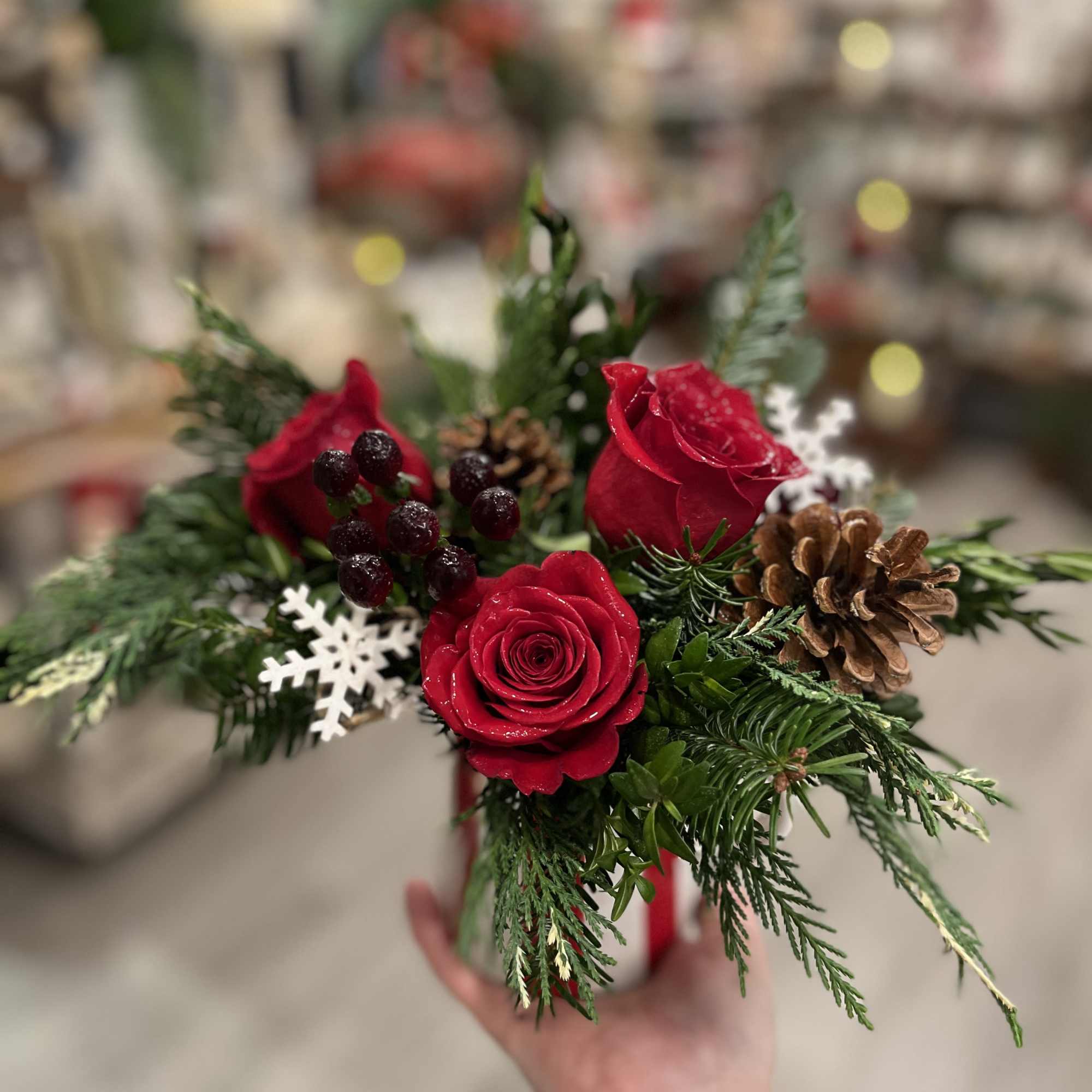 We love this one! A cheerful holiday striped kitchen creamer is filled