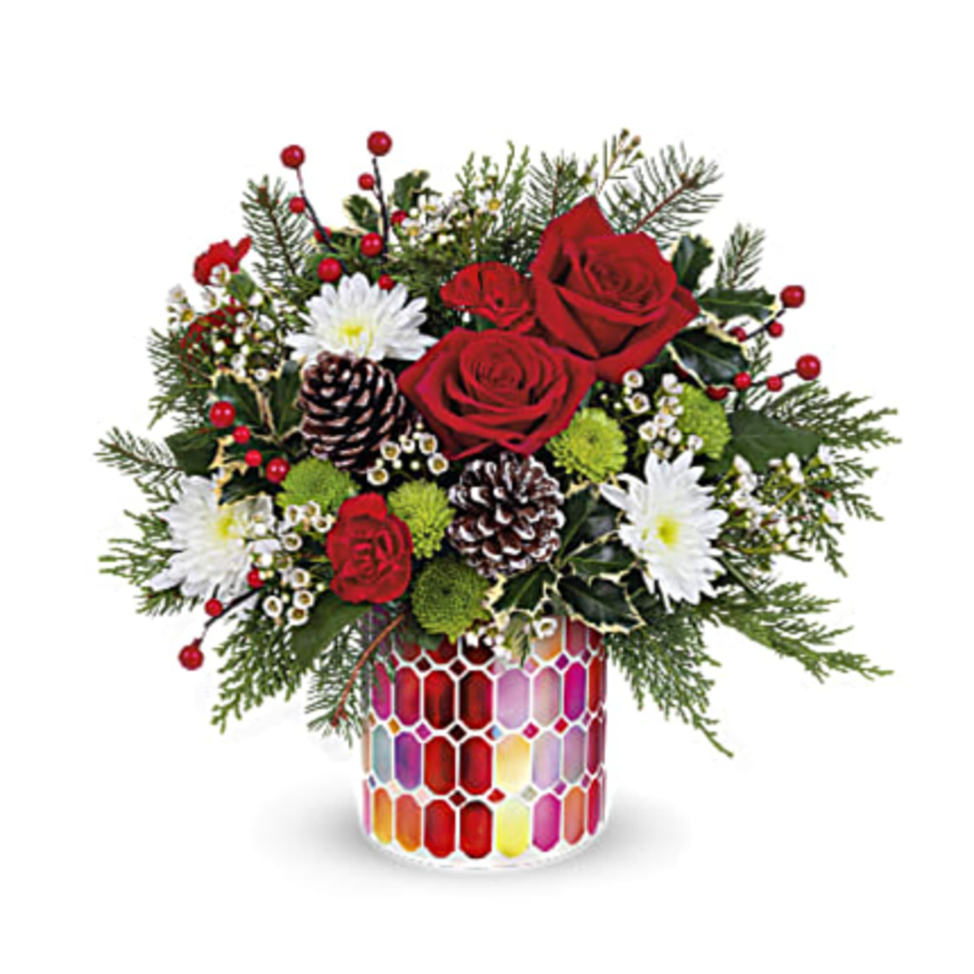 The Merriest Season is here! This festive red rose bouquet is sure