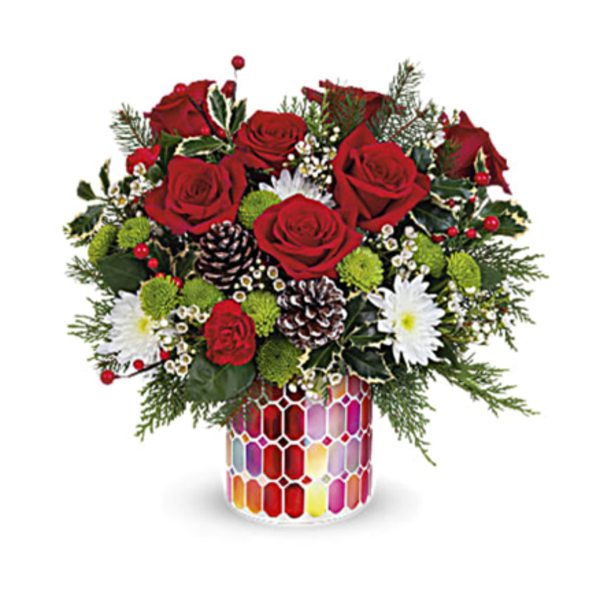 The Merriest Season is here! This festive red rose bouquet is sure