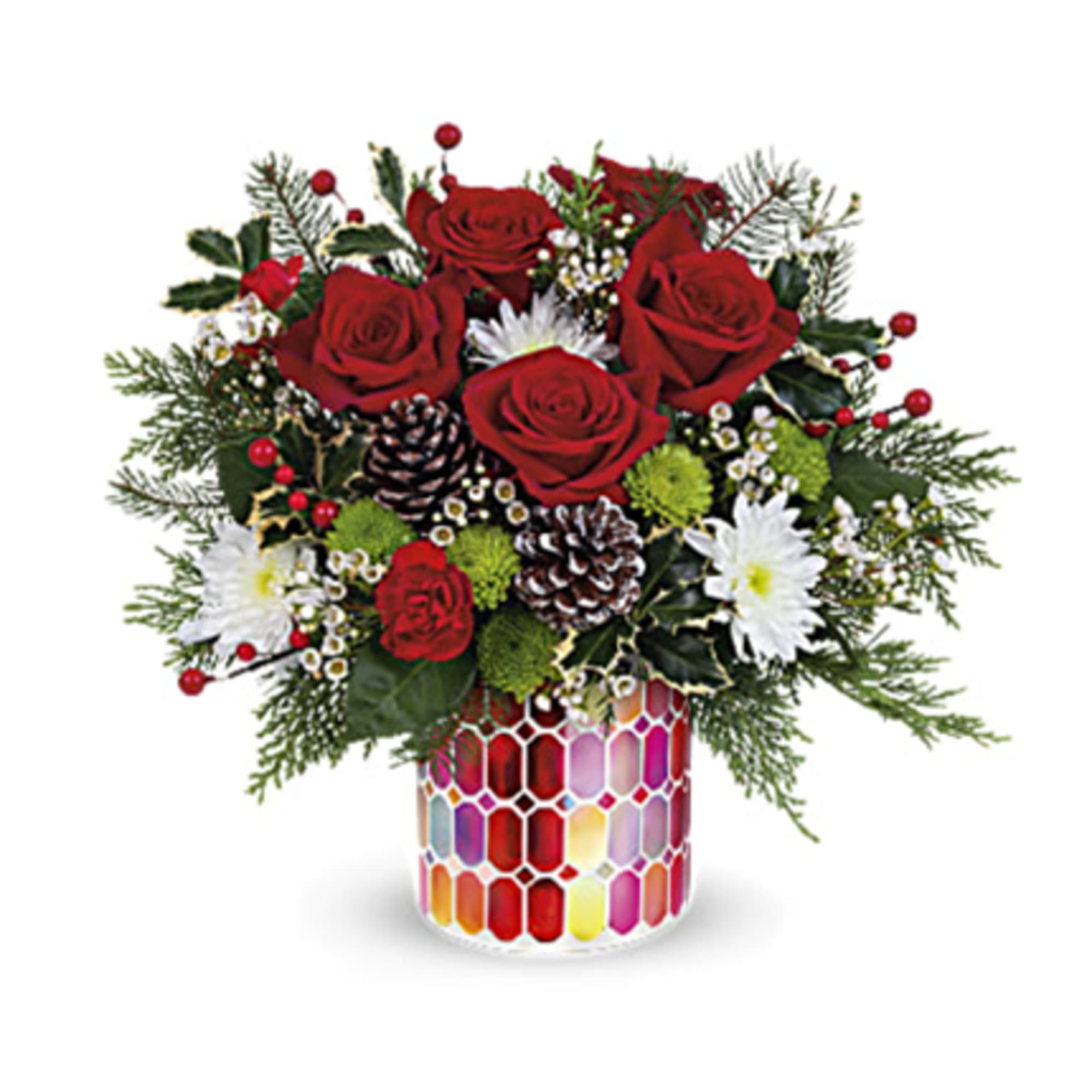 The Merriest Season is here! This festive red rose bouquet is sure
