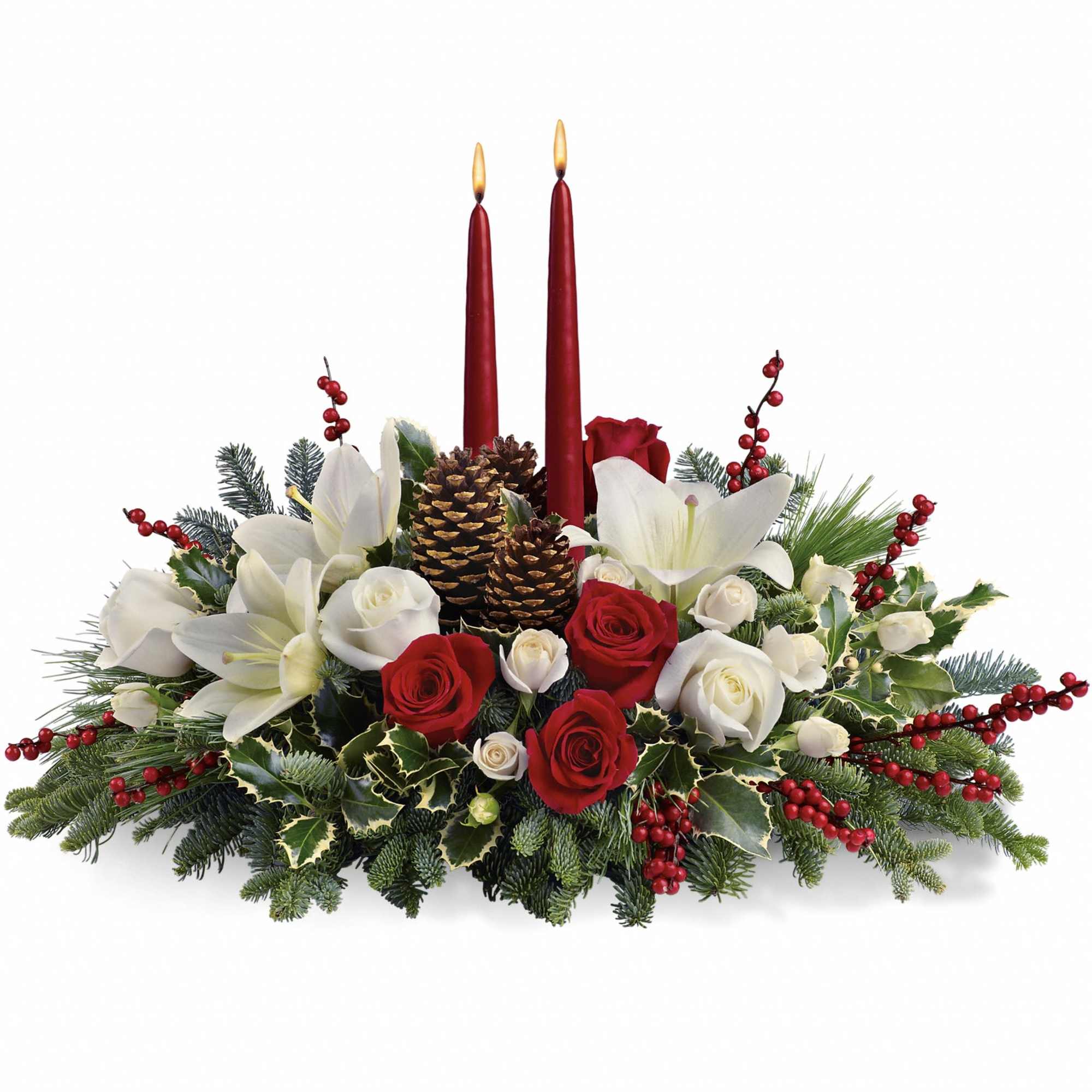 Elegant. Lovely. Radiant. This beautiful Christmas centerpiece is everything you could wish