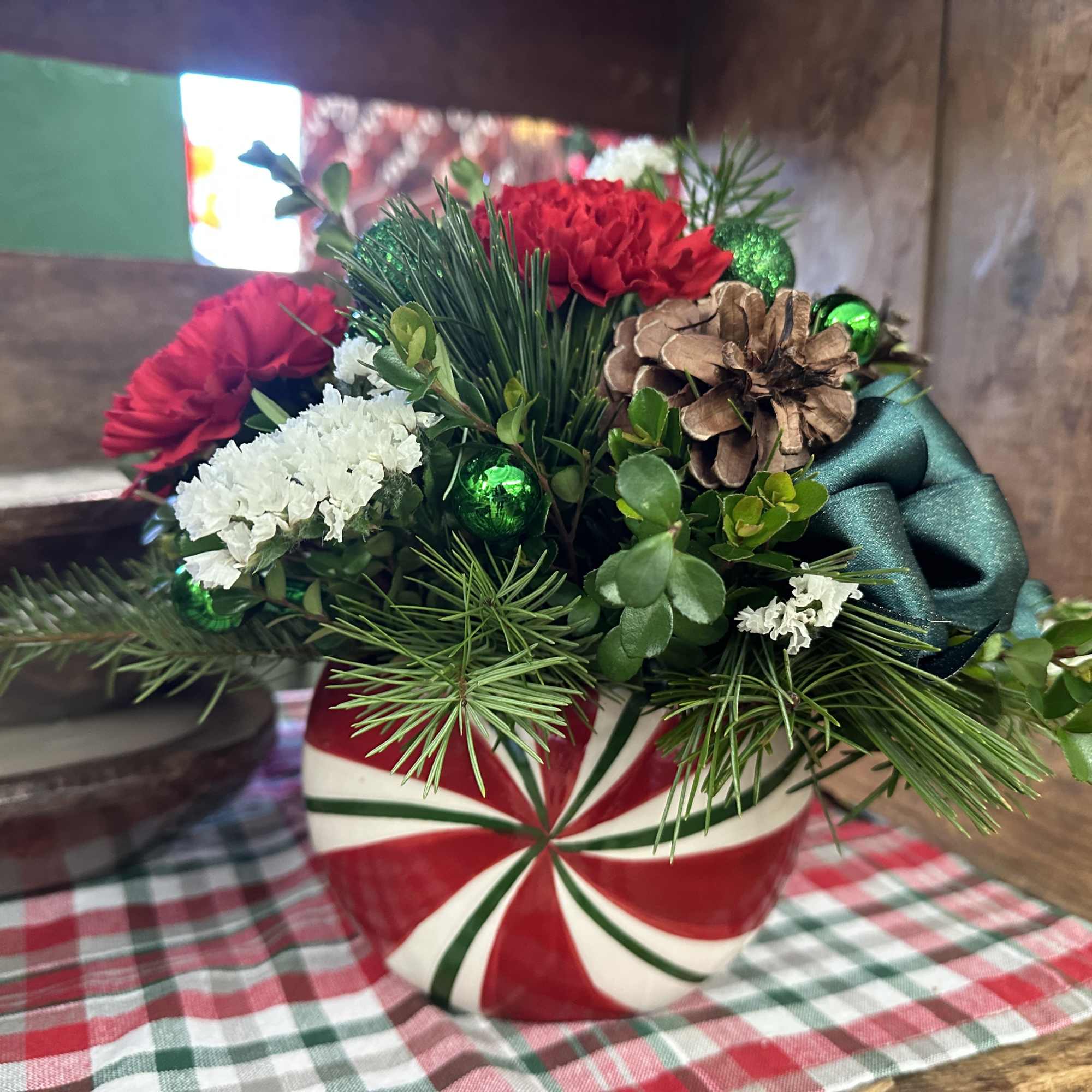 Add a little pep to their holiday with this cute peppermint vase