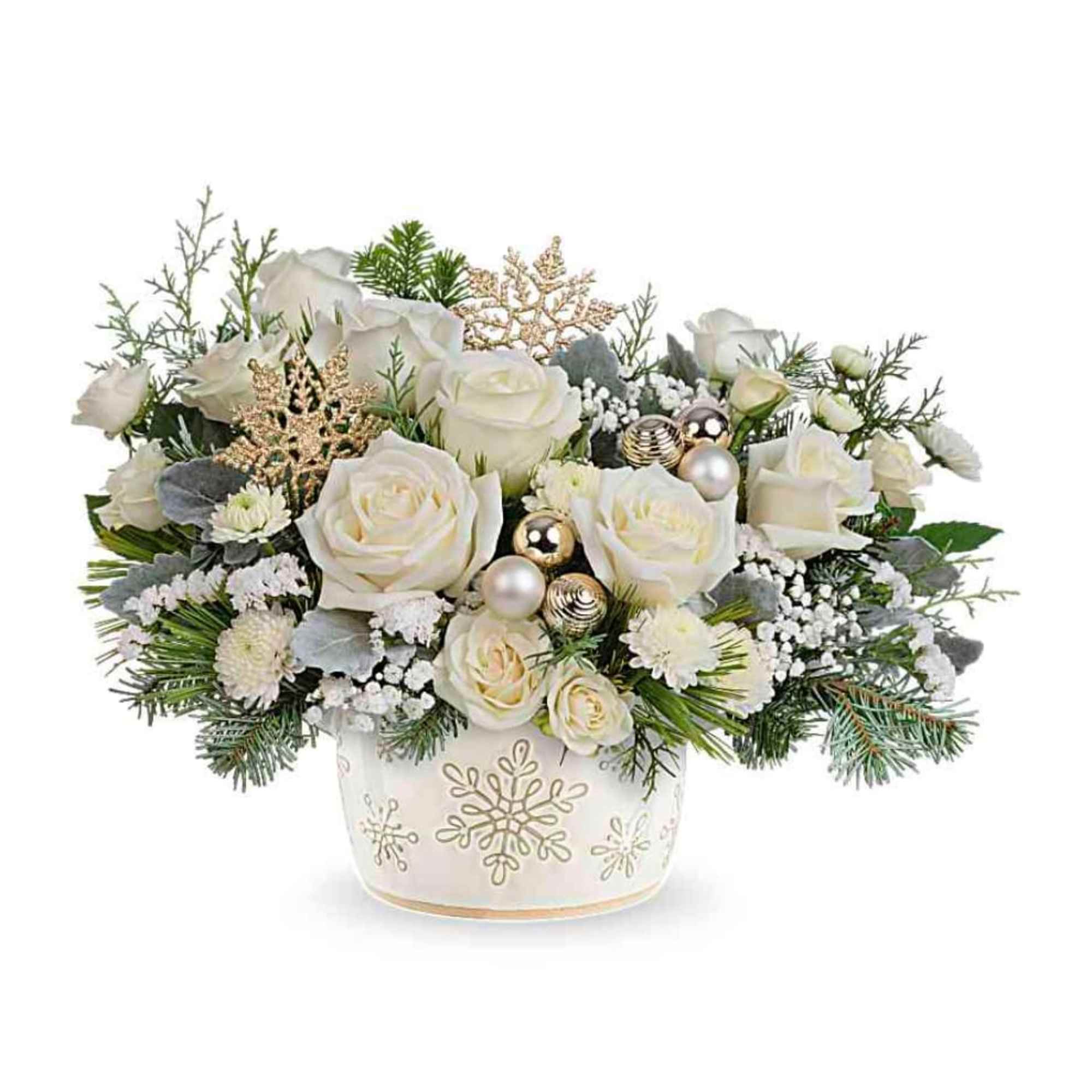 Create unforgettable holiday memories with this special delivery of classic Christmas roses