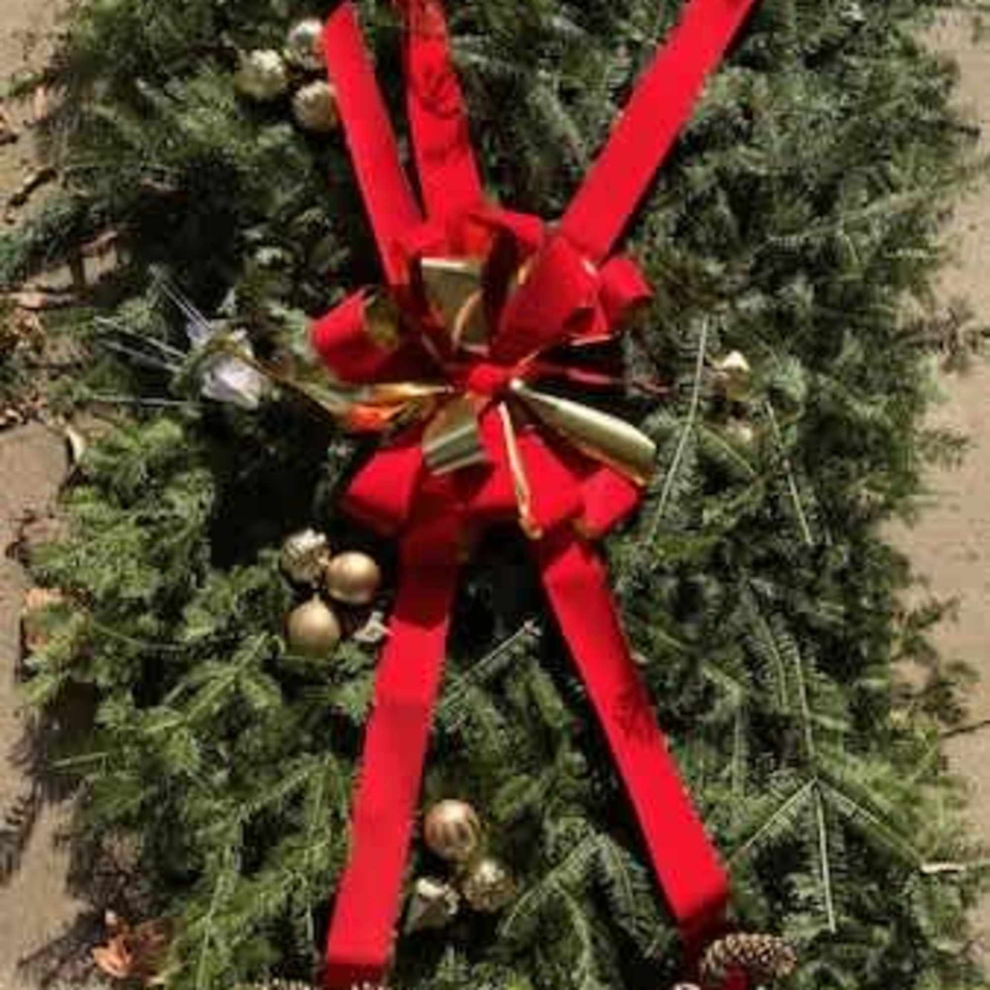 5 foot Grave Blanket  decorations may vary