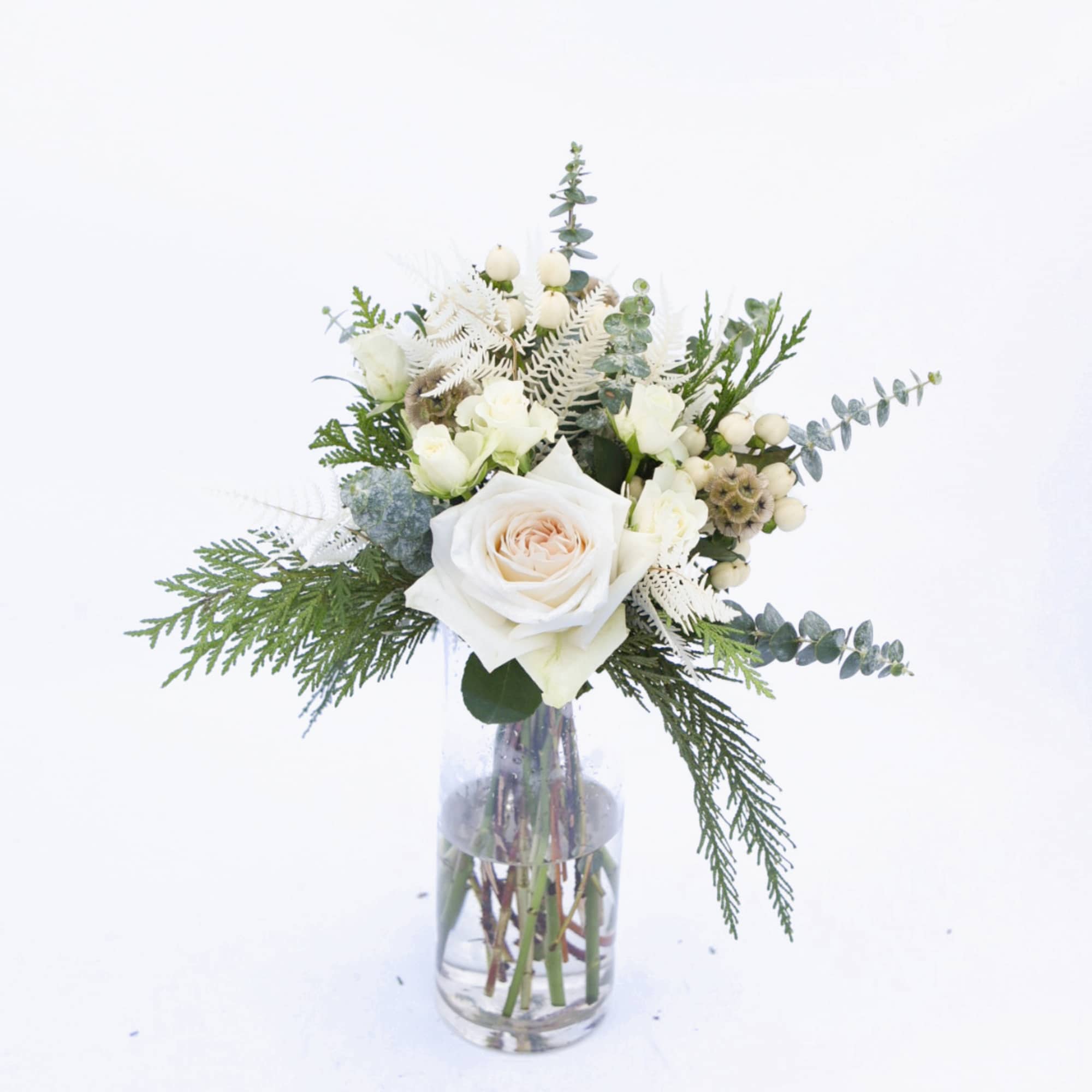 Like a song drifting through the snow-- this style features soft white