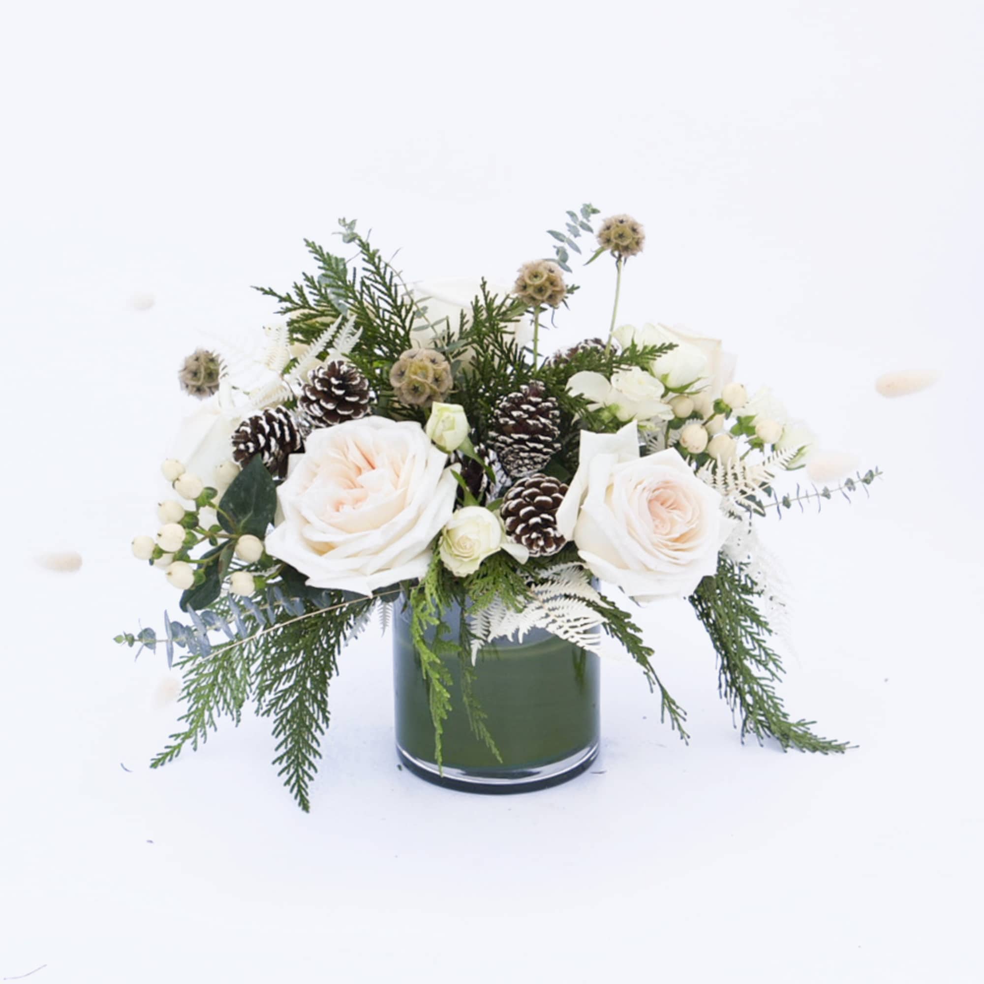 Like a song drifting through the snow-- this style features soft white