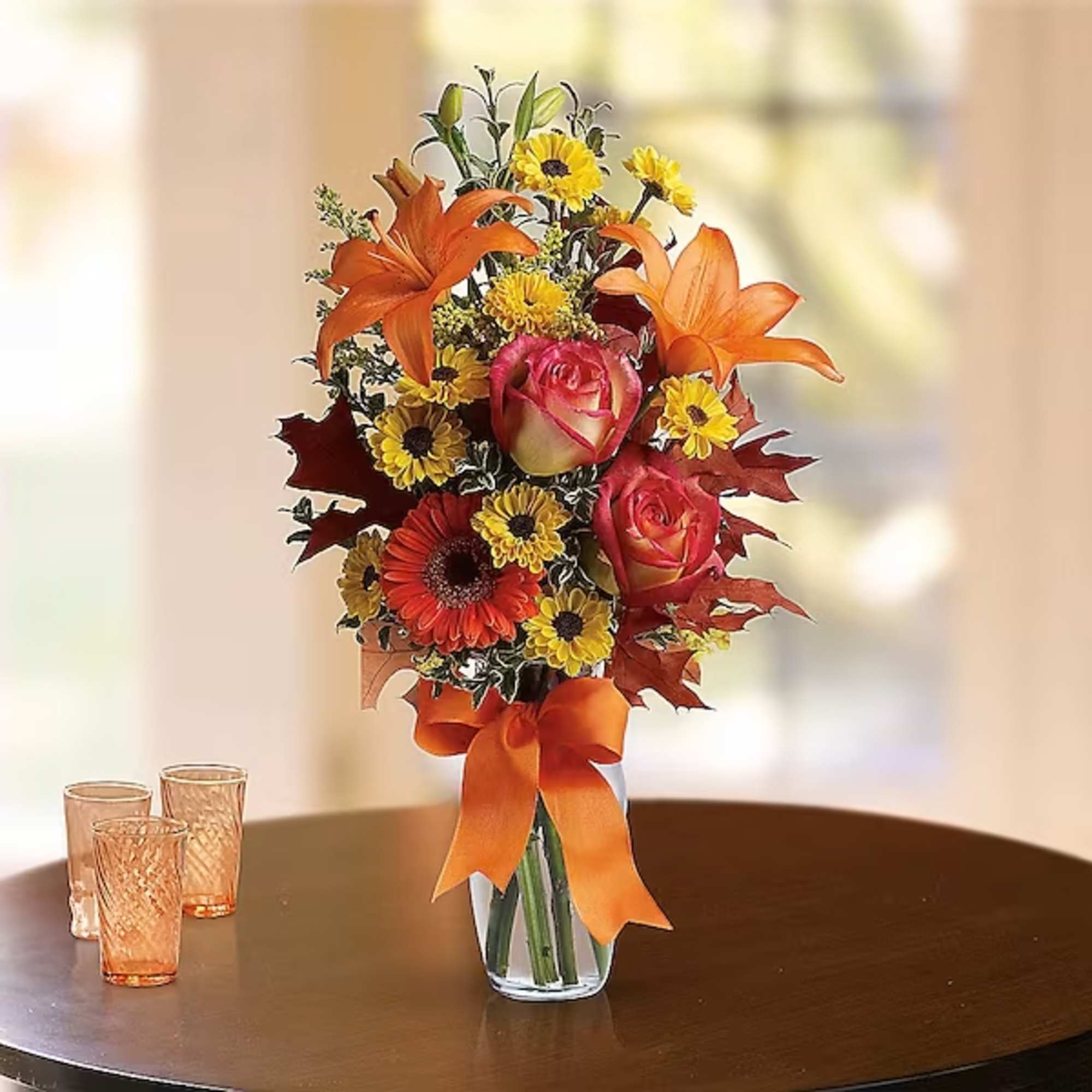 A burst of beauteous blooms in autumn shades of orange and yellow