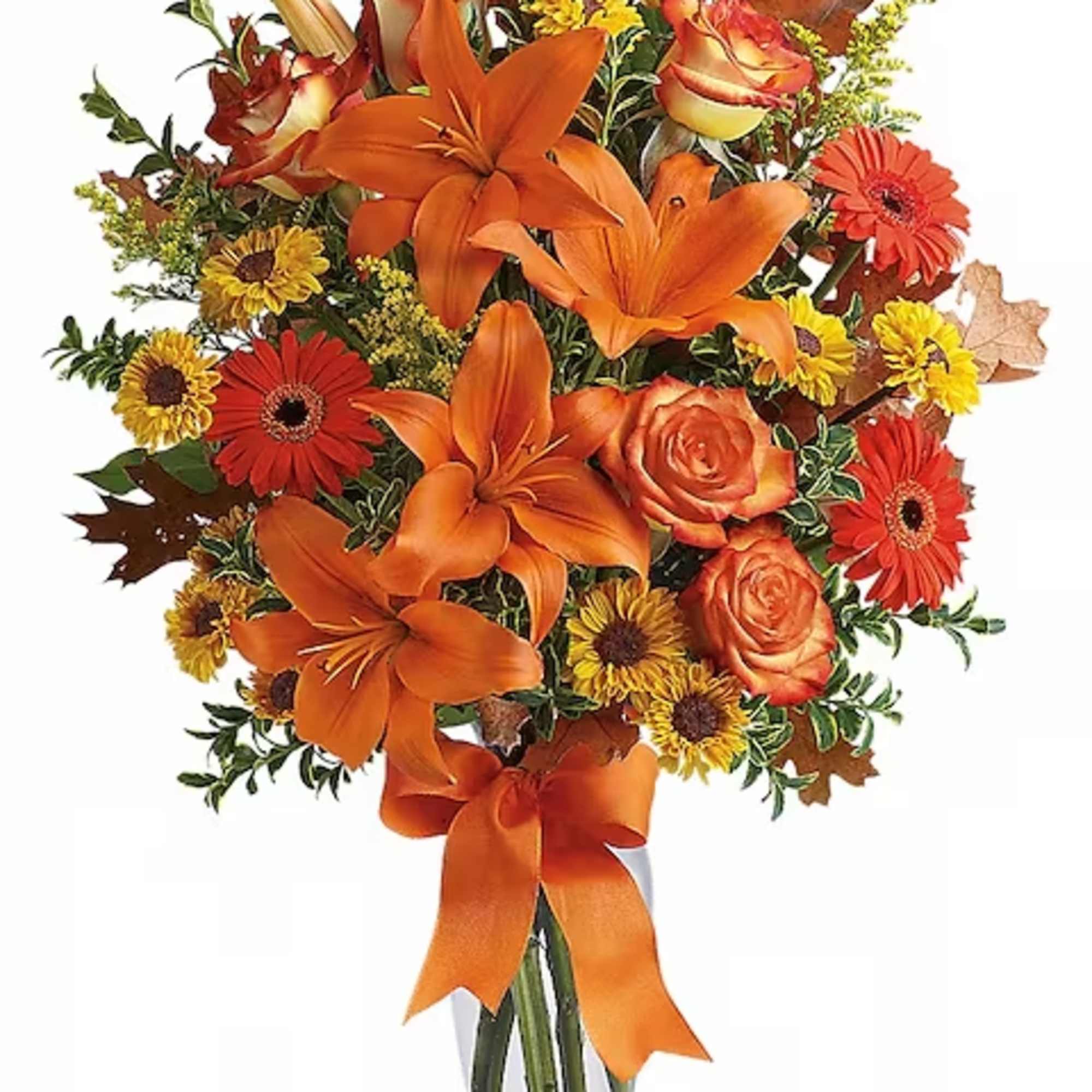 A burst of beauteous blooms in autumn shades of orange and yellow