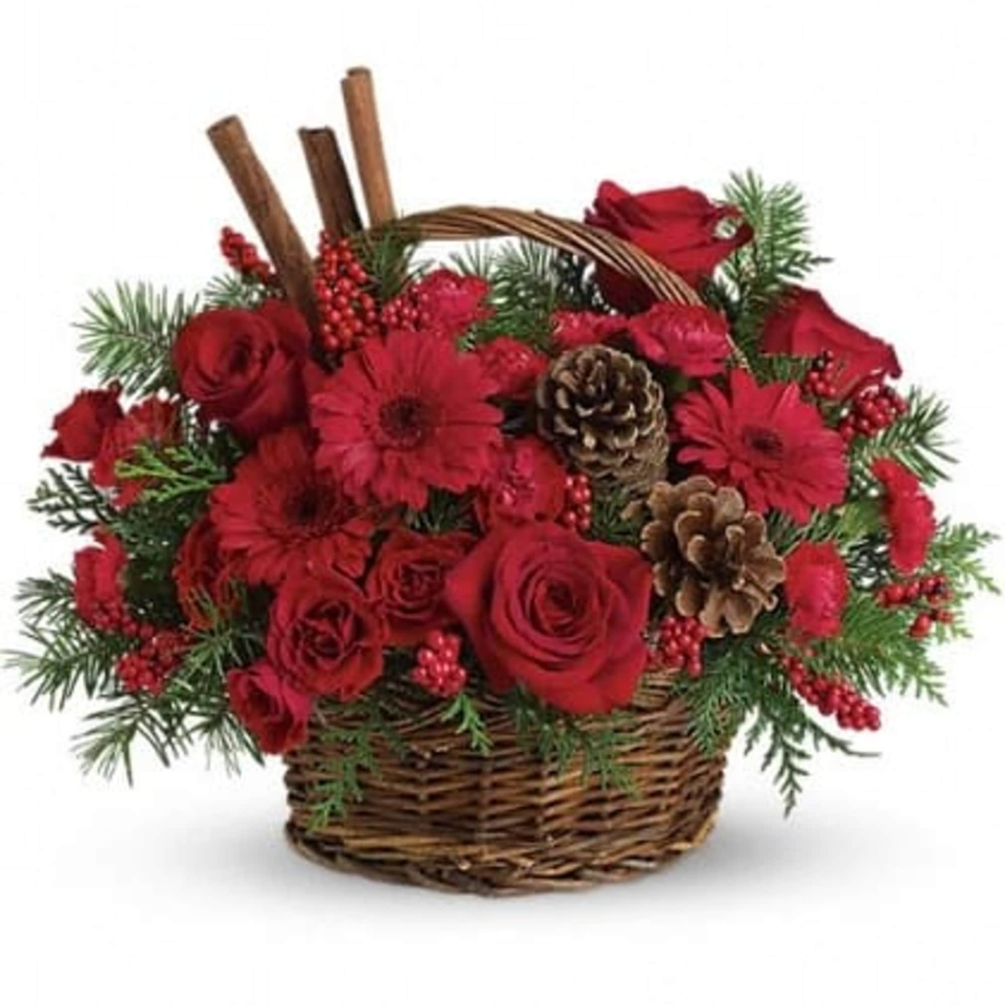 Berries and spice and everything nice make this beautiful flower arrangement a