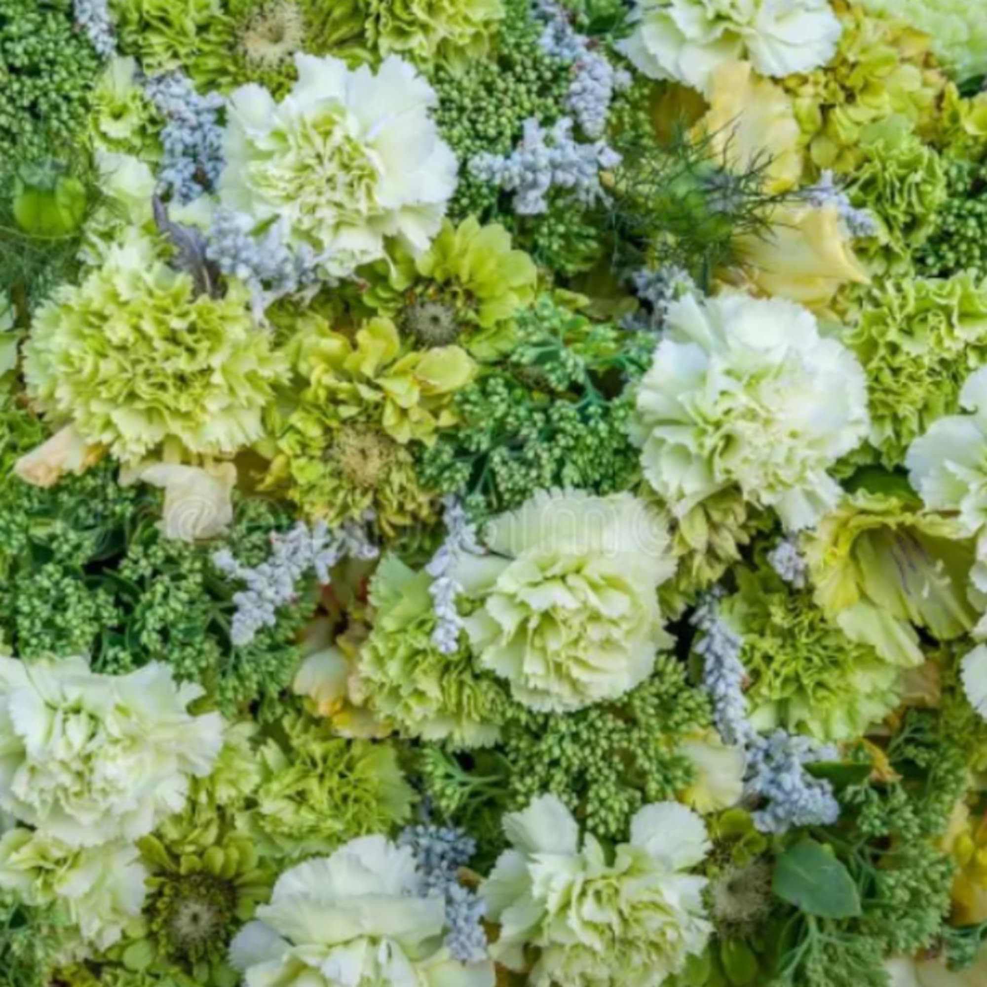 Fresh and airy blend of greens and creams