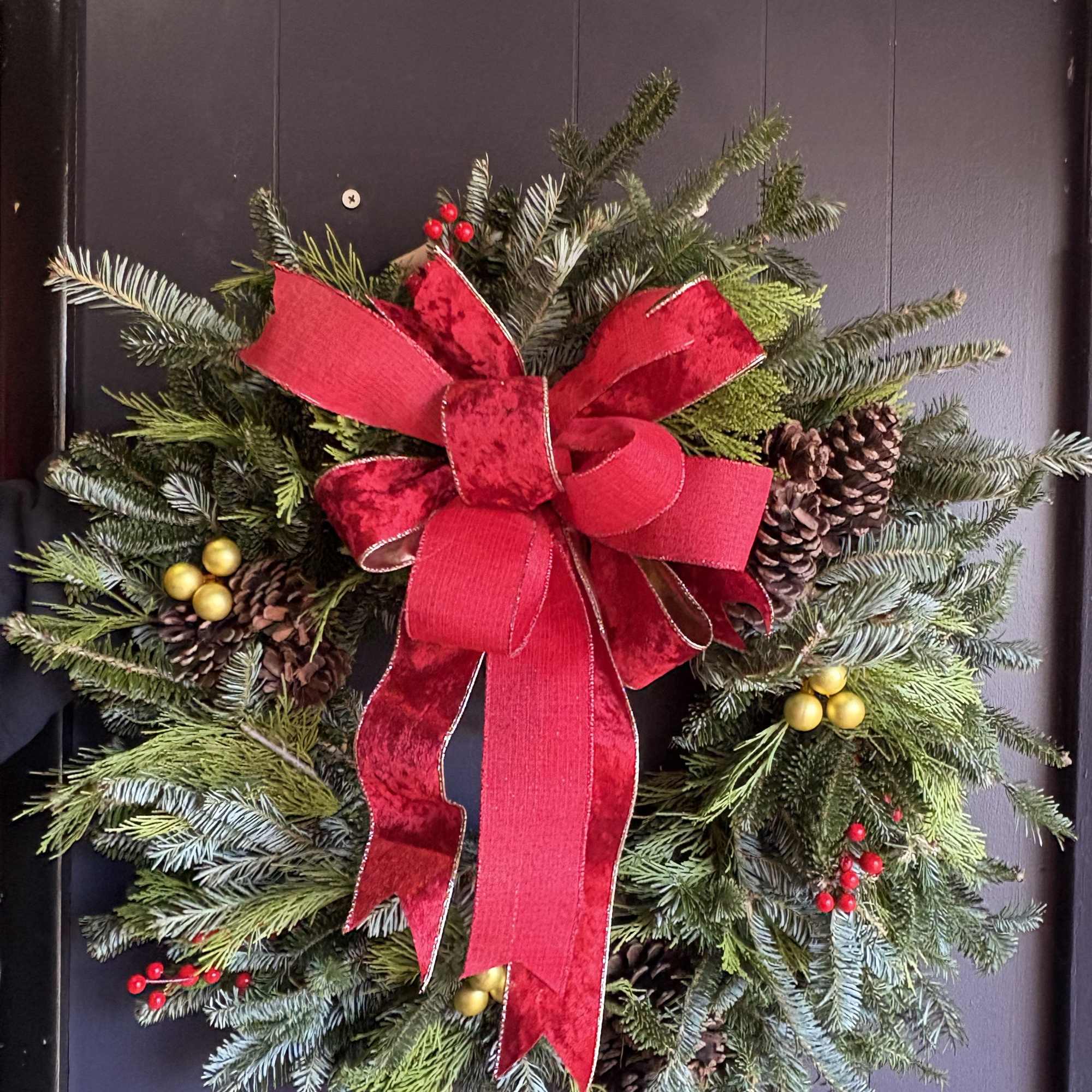 This stunning festive wreath is what your front door needs. 
