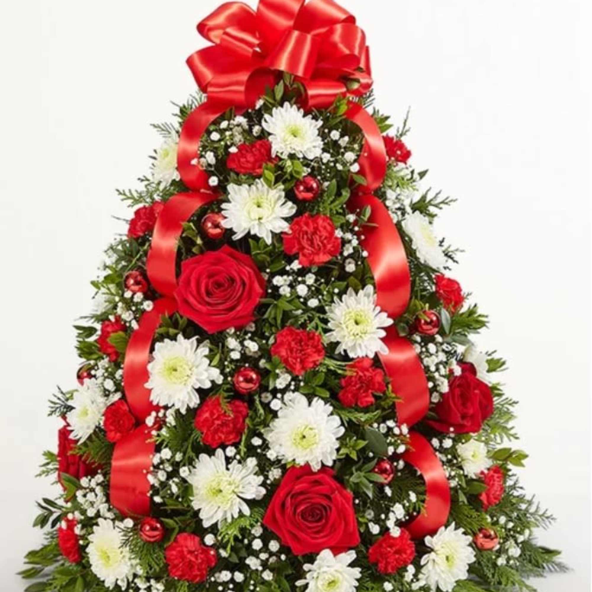 Our flower tree arrangement is popular for its festive style and compact