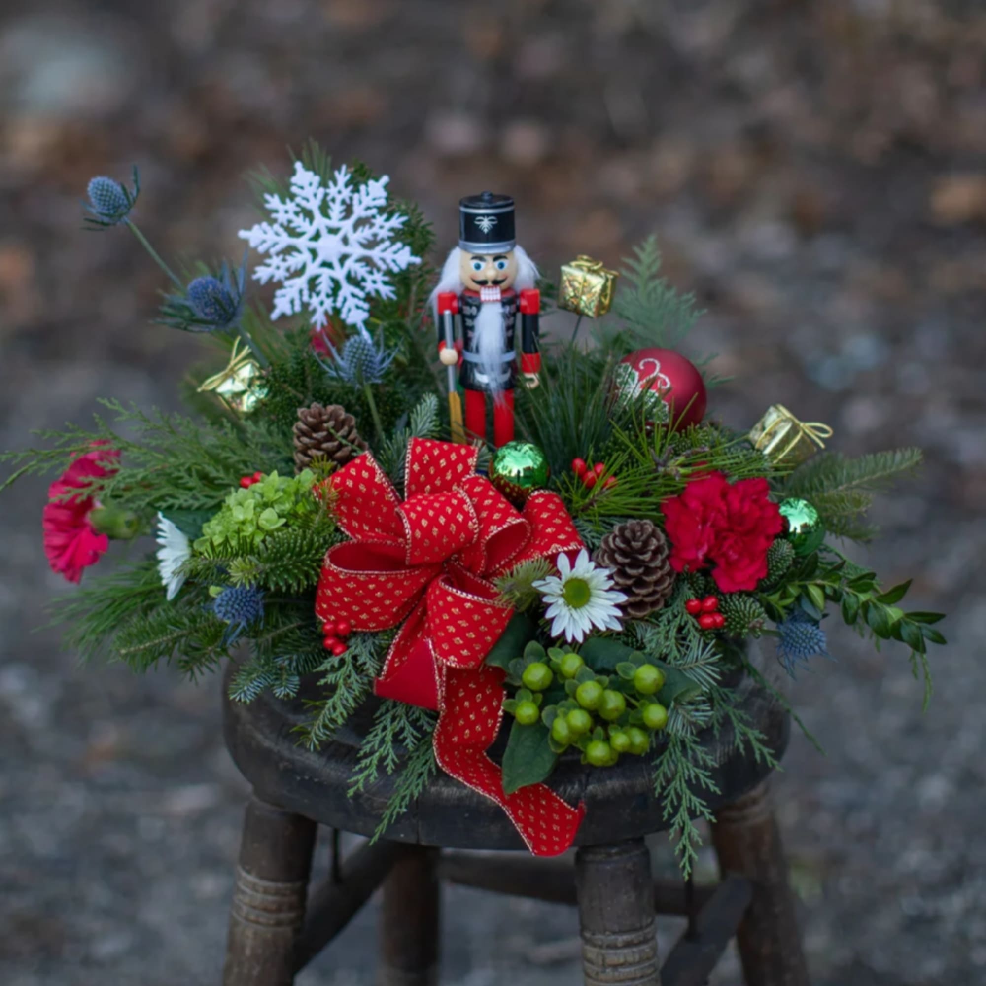 A floral twist inspired by Tchaikovsky&#039;s beautiful masterpiece. A decorative nutcracker is