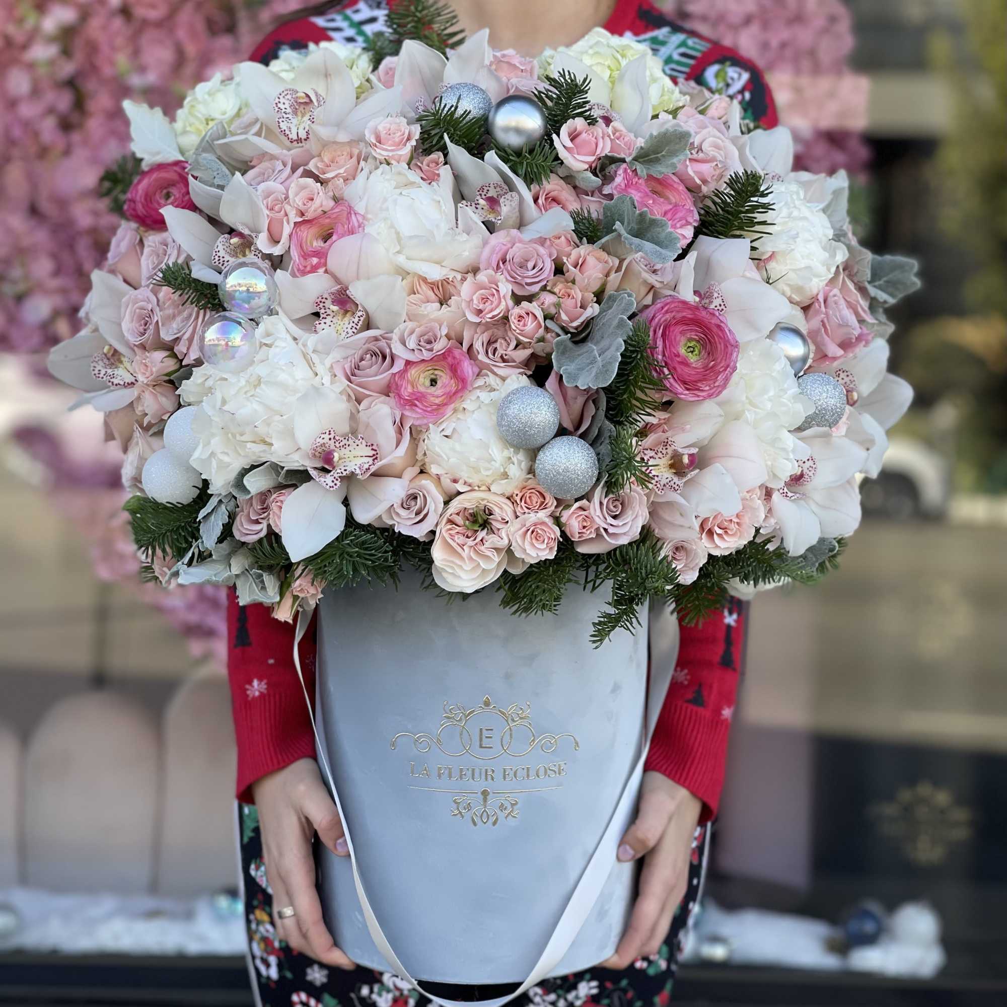 Beautifully arranged in our grey signature velvet  box