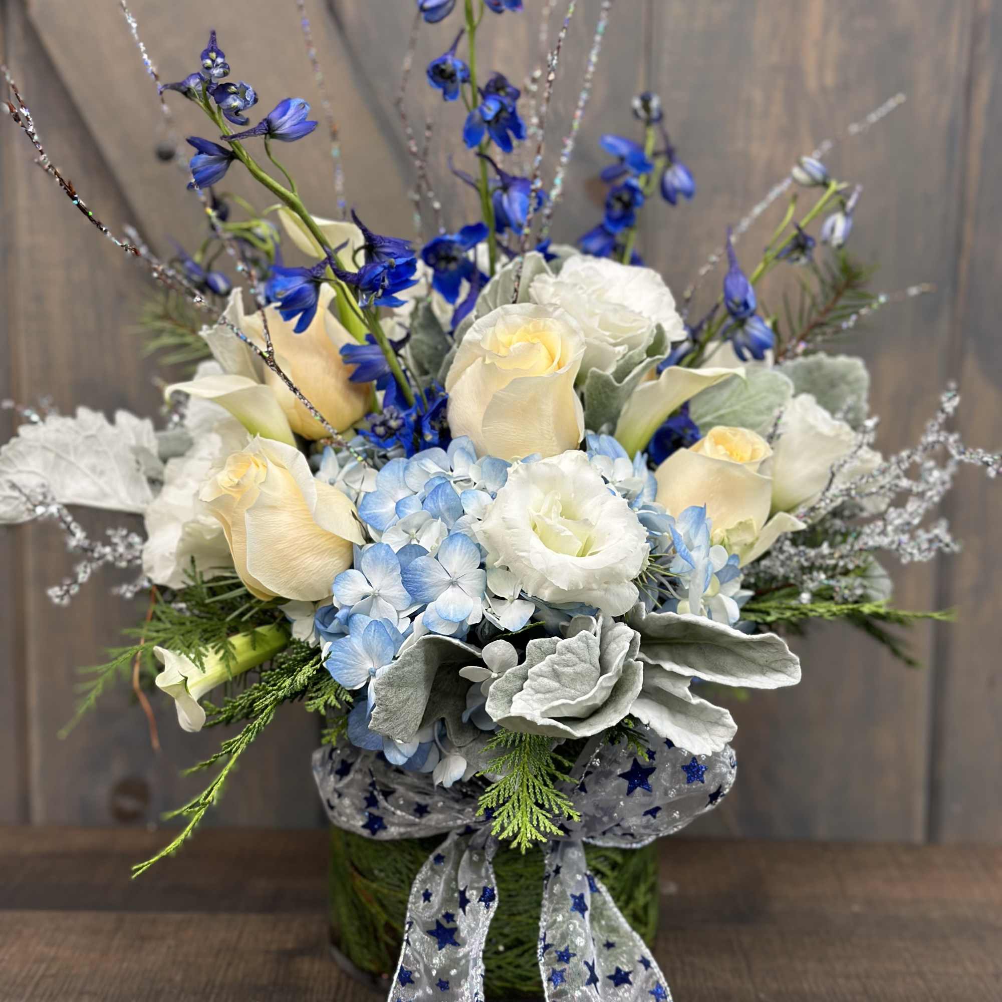 This festive Hanukkah Arrangement is bound to bring a smile to your