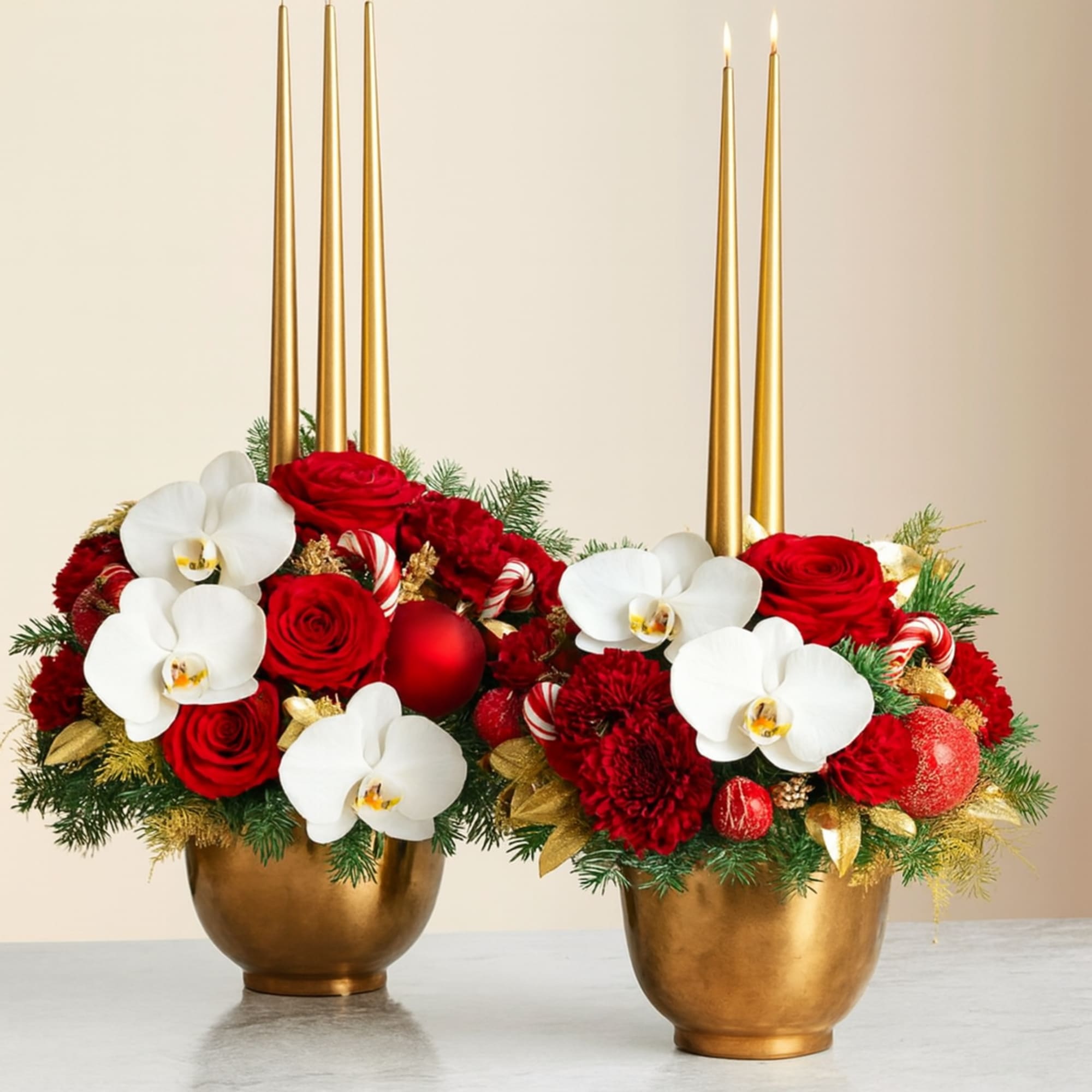 Vintage Holiday Centerpiece Duo

Illuminate your holiday table with this rich and refined