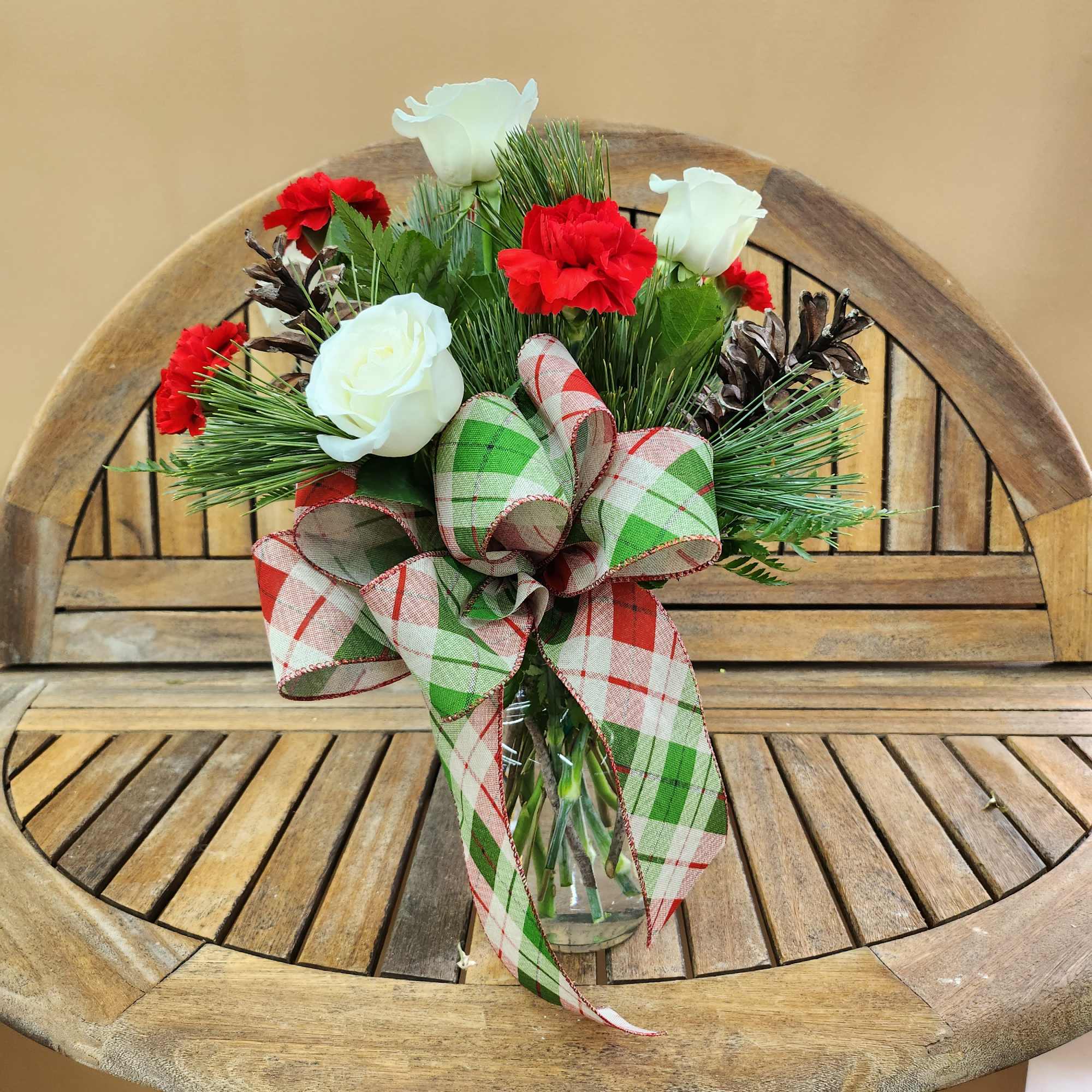 Merry Christmas To All Arrangement. Christmas Bow May Vary in Design Depending