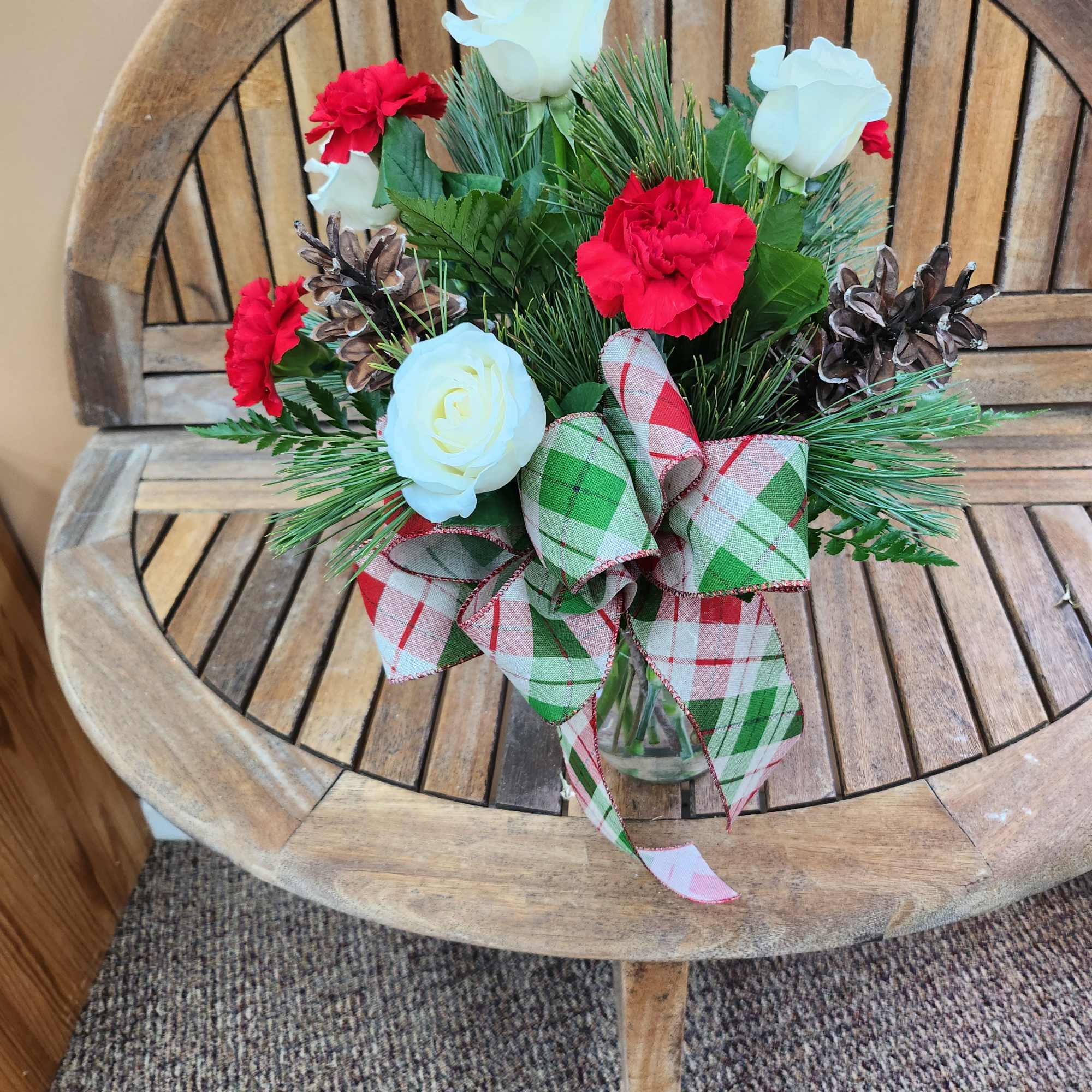 Merry Christmas To All Arrangement. Christmas Bow May Vary in Design Depending