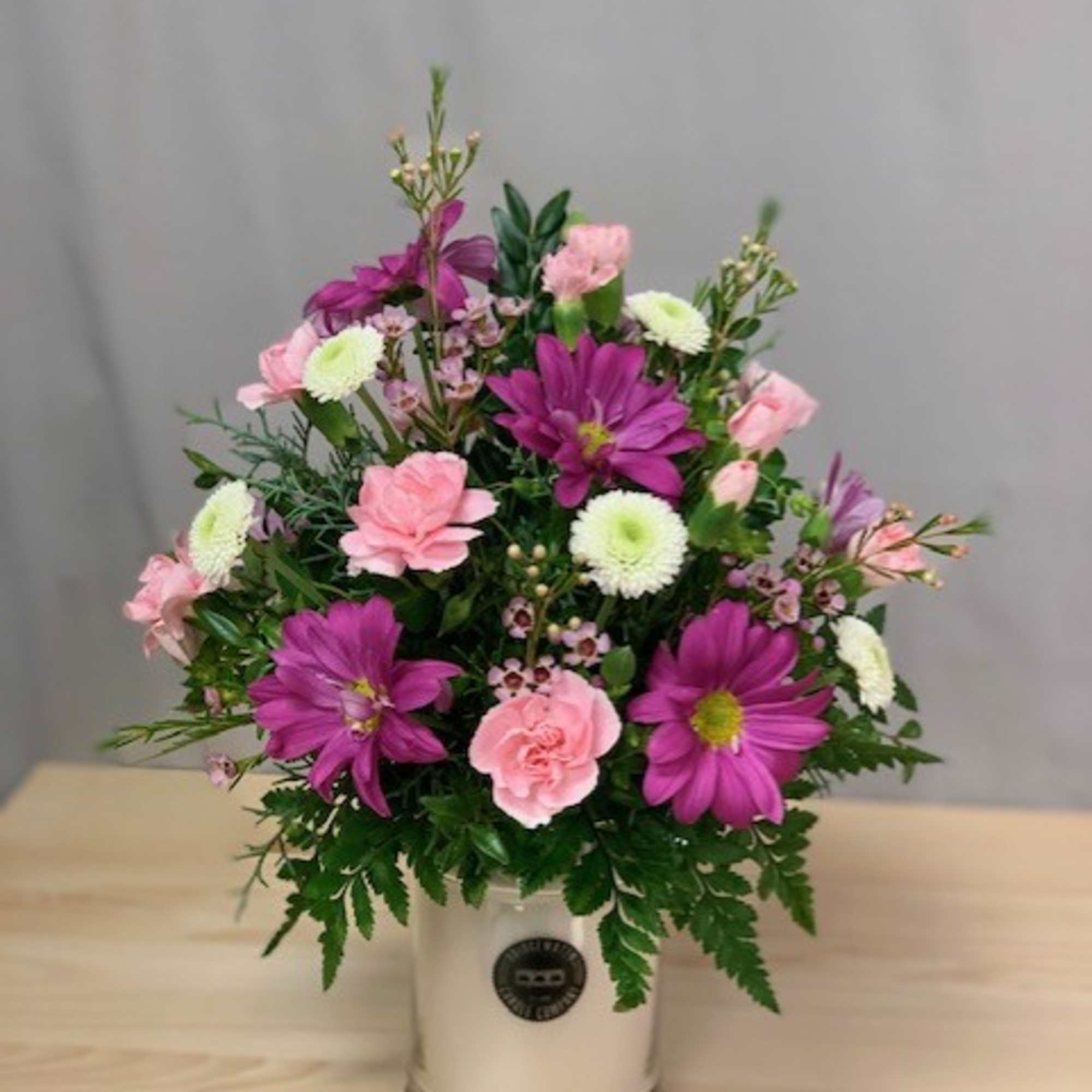 Engraved Large Jar Candle with Optional Floral Arrangement &ndash; Haehn Florist &amp;