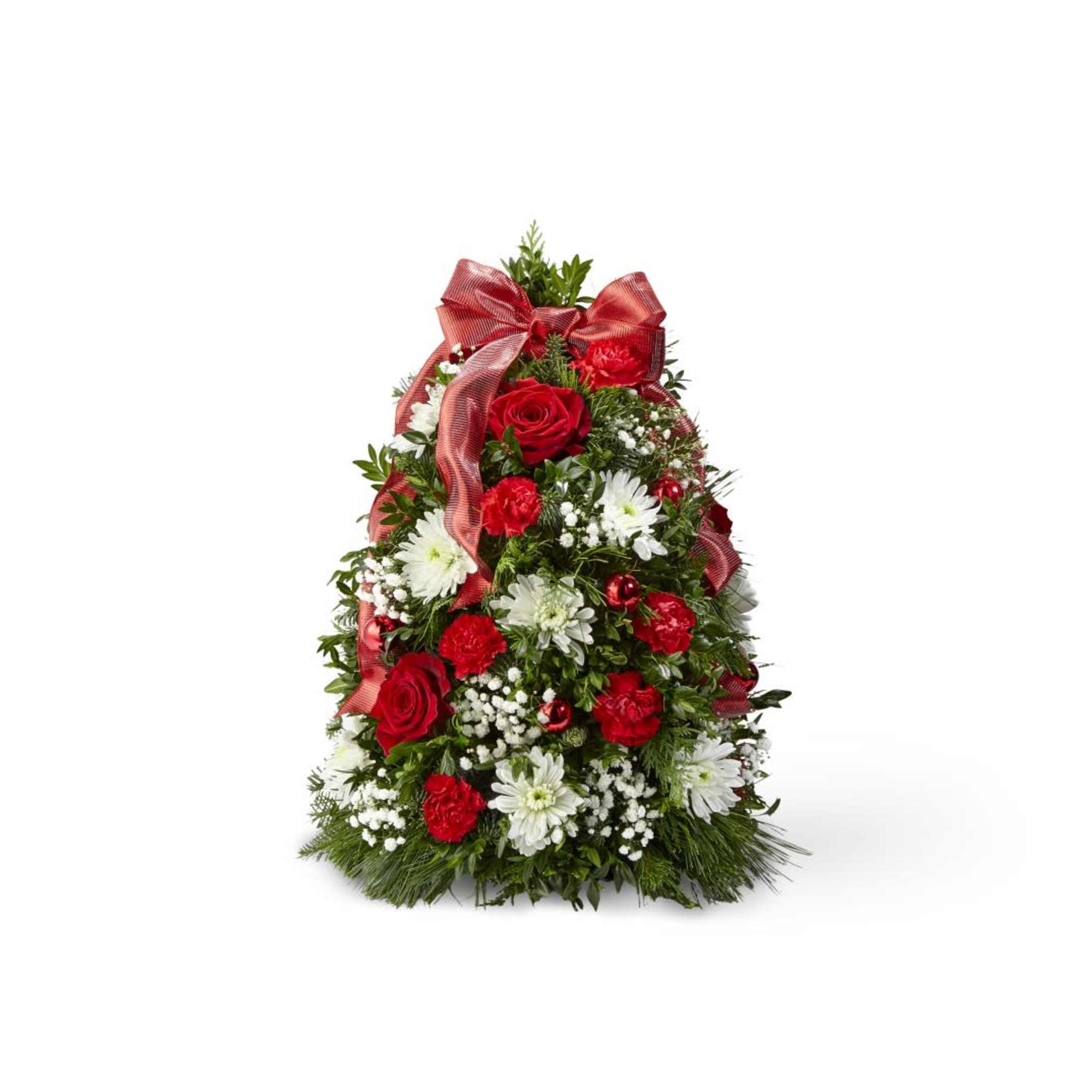 Fashioned from fresh cut greens, this makes a perfect gift for anyone.