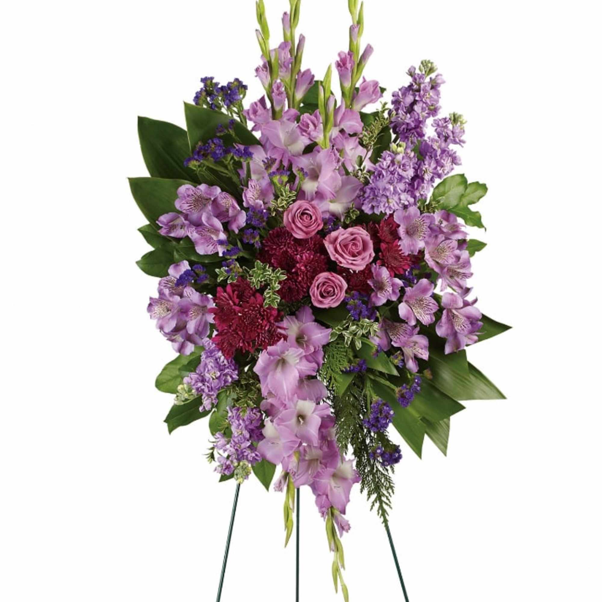 Console and comfort with this luxurious spray of lavender roses, alstroemeria and