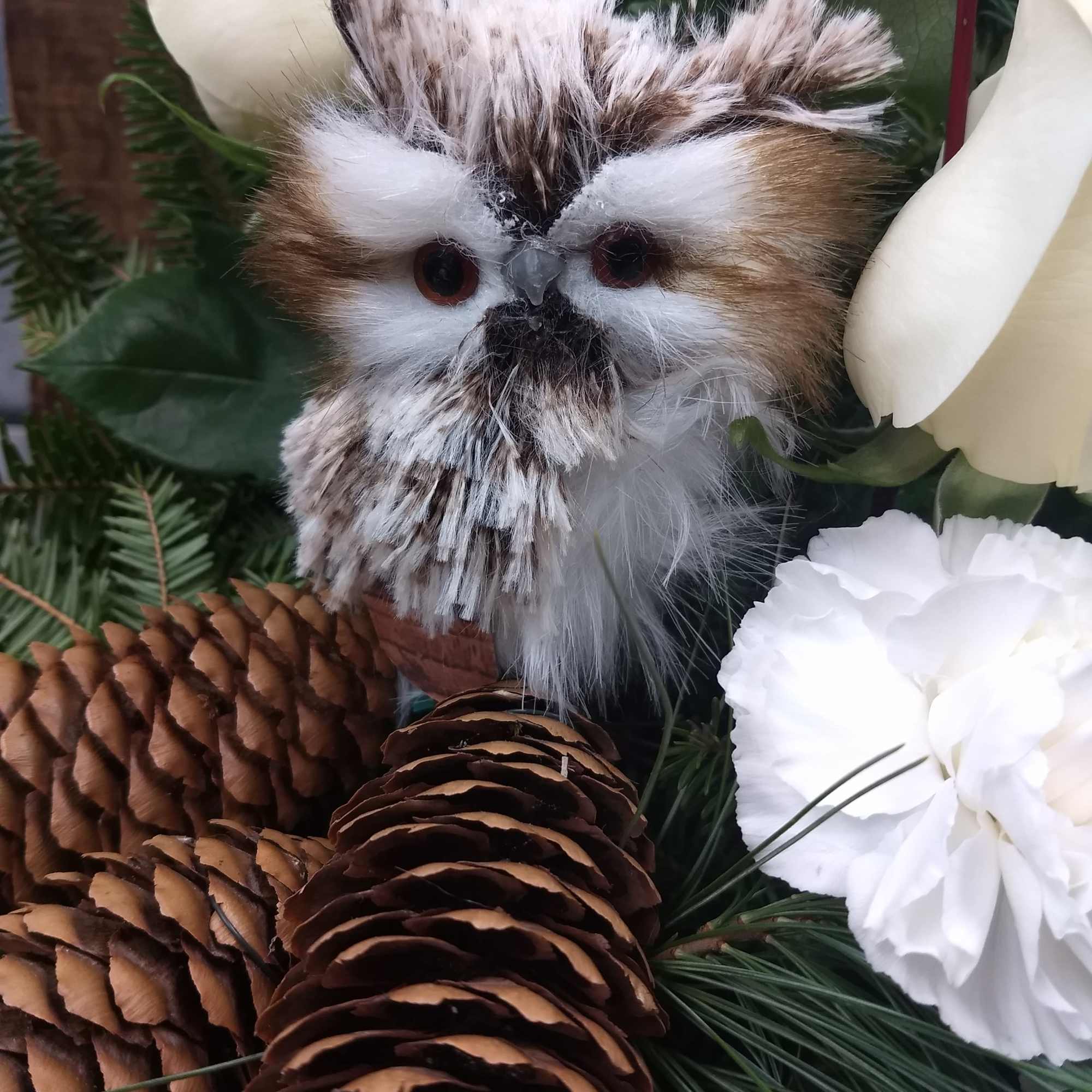 This fun playful winter design is in a wooden box, with natural