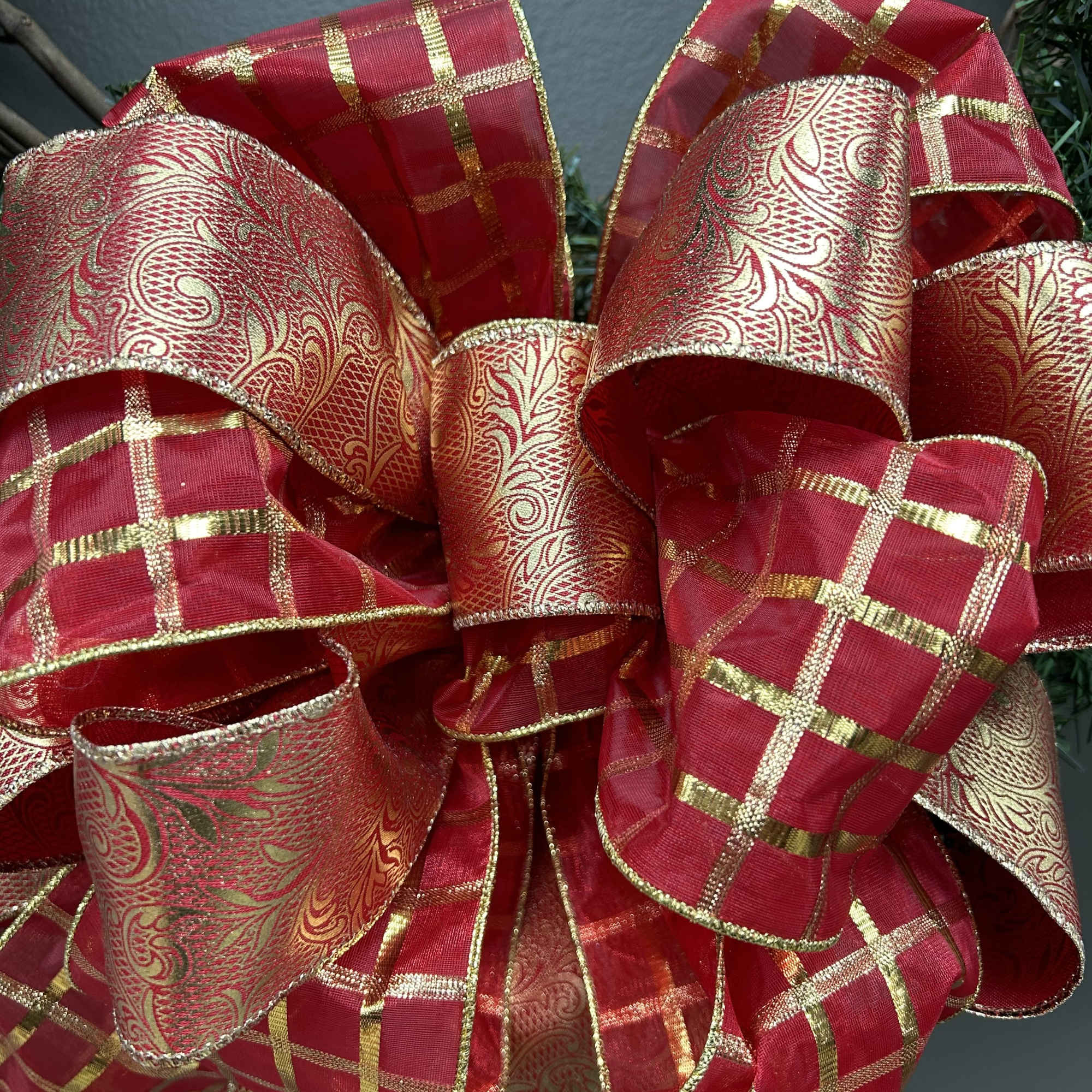 Beautiful selection of bows and ribbons for your holiday decorating. 