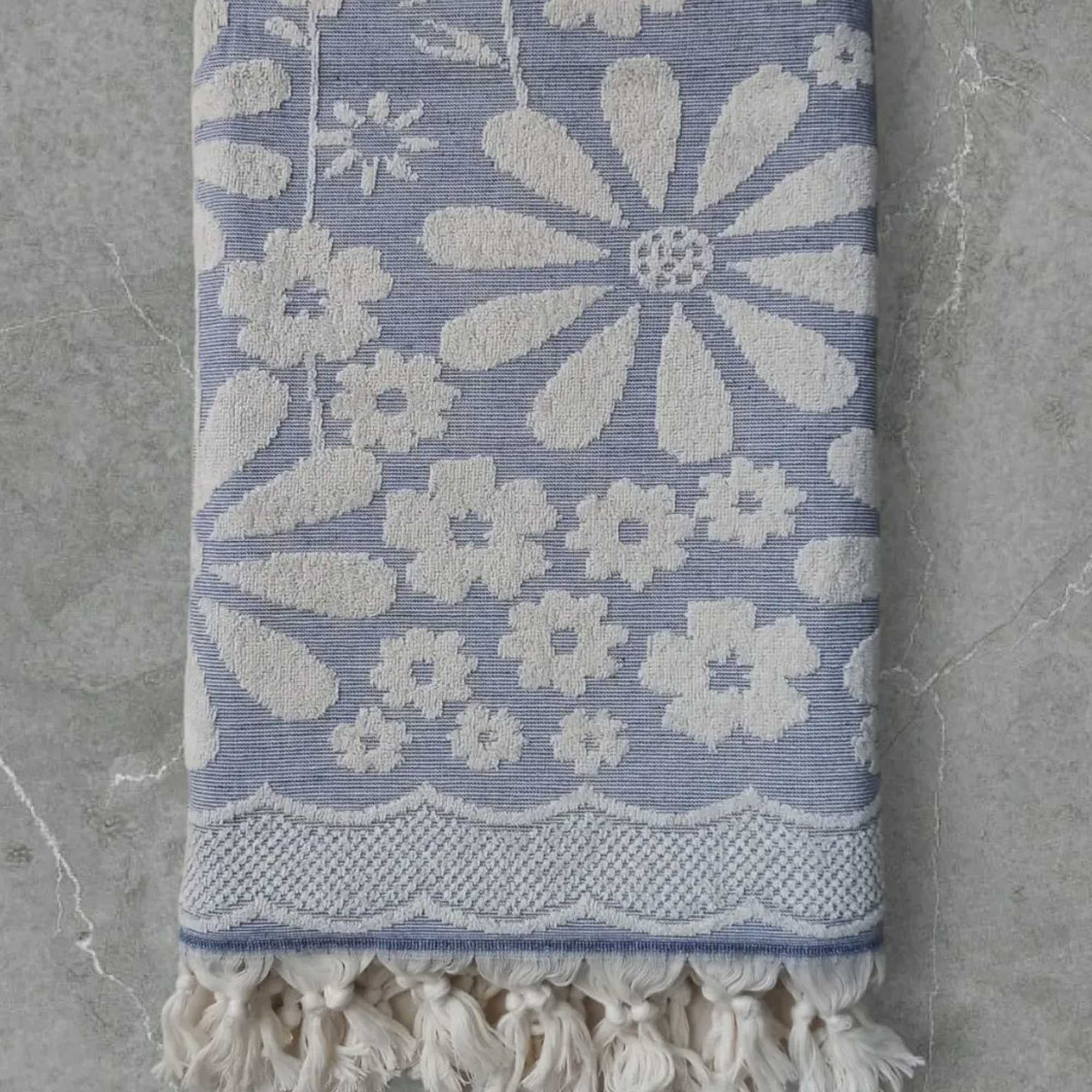 100% Turkish Premium Cotton with Terry details. 
Fast drying- thanks to the