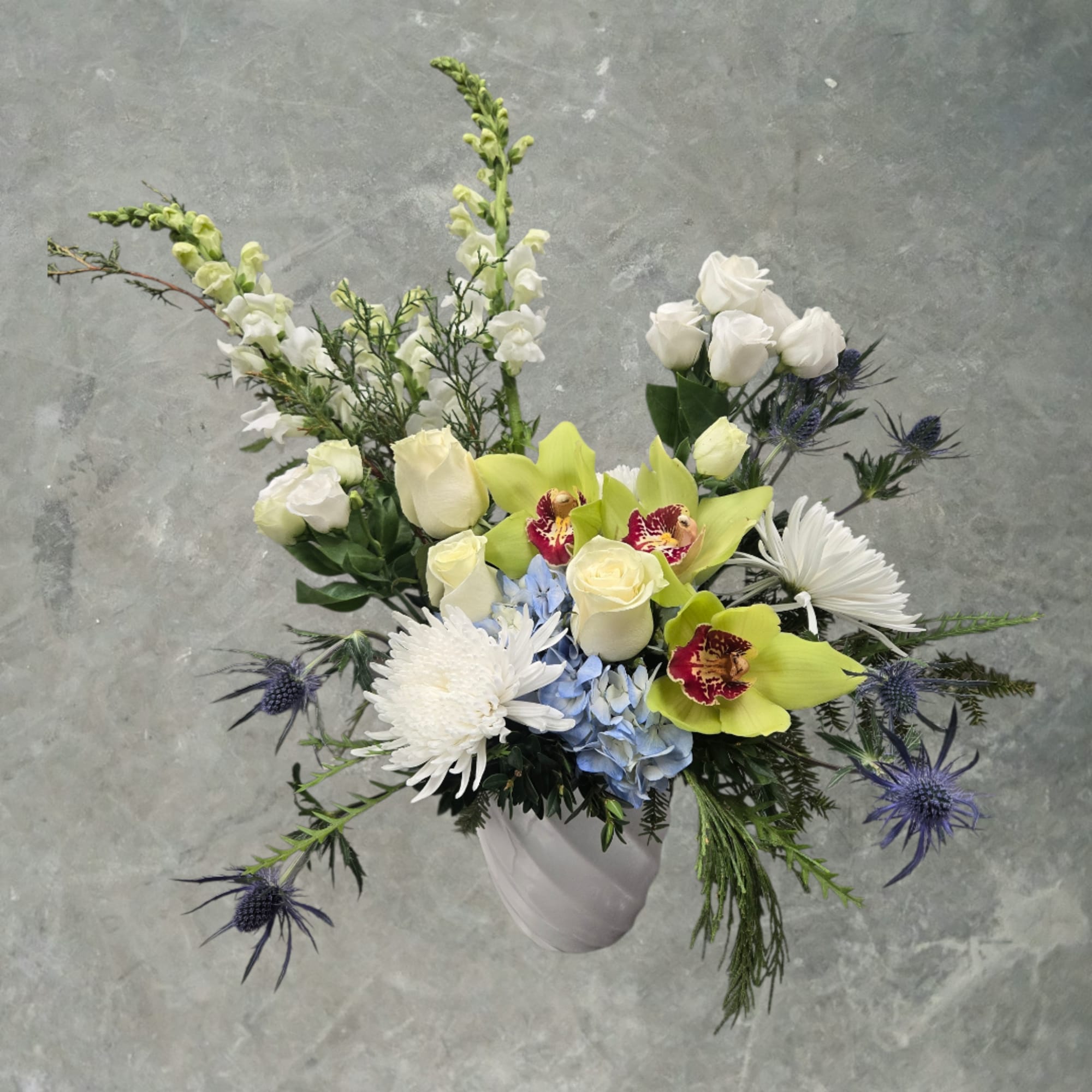 Arctic Garden 
Designed in a sleek white pot, it&rsquo;s overflowing with customer