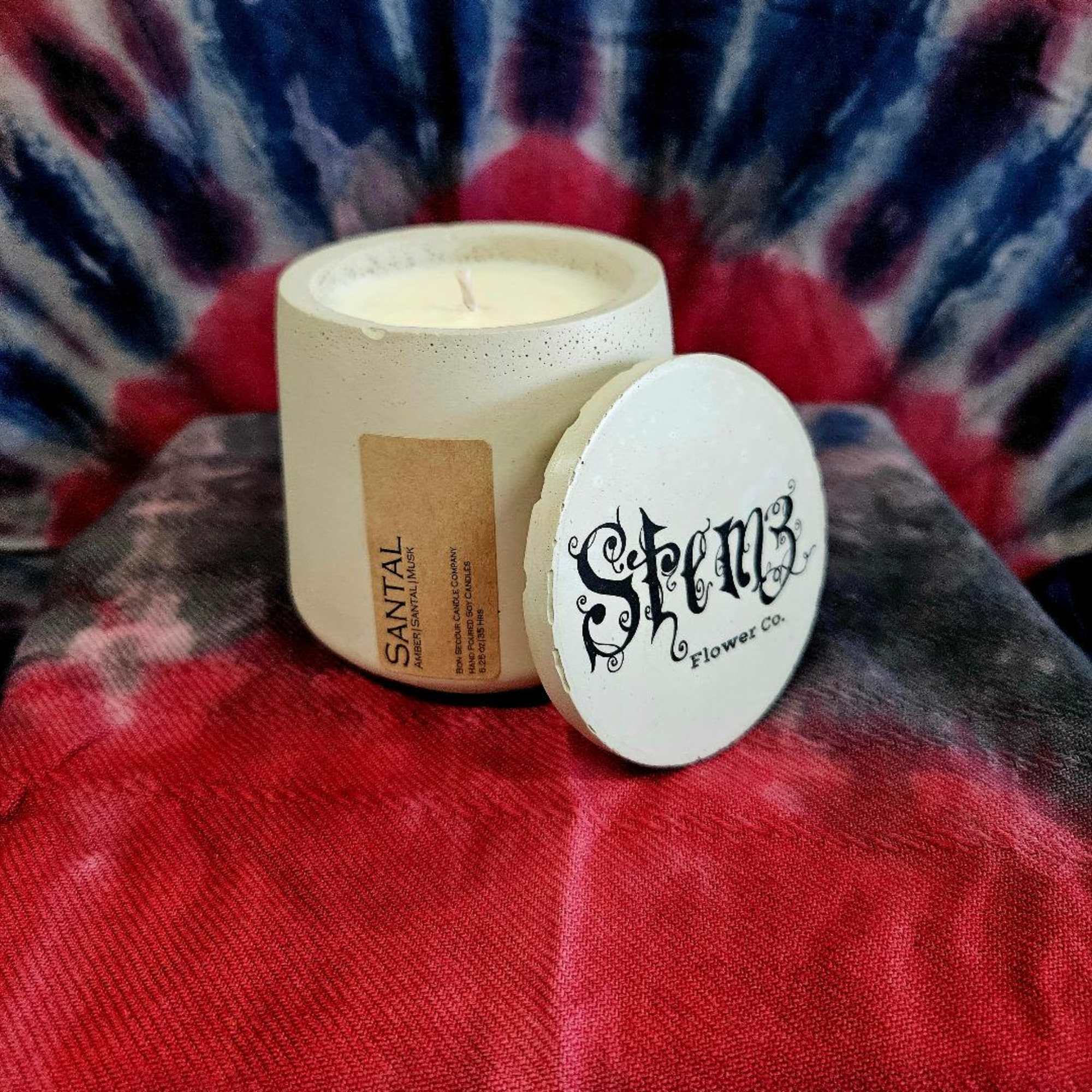 Specialty candles made locally in a variety of scents pictured. 
If you