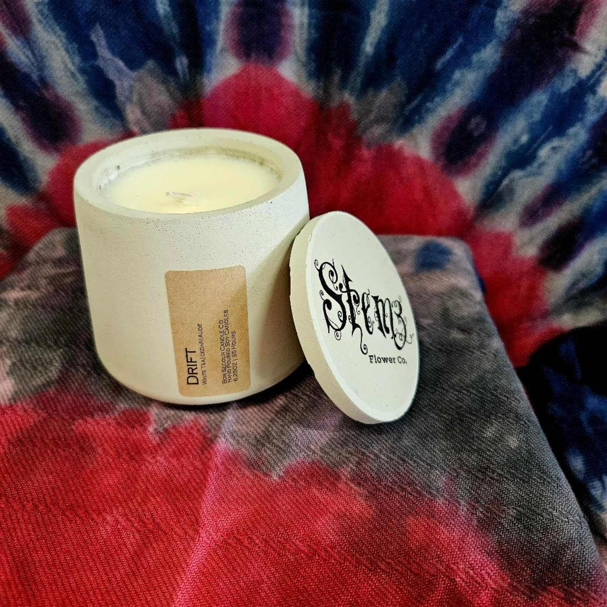 Specialty candles made locally in a variety of scents pictured. 
If you