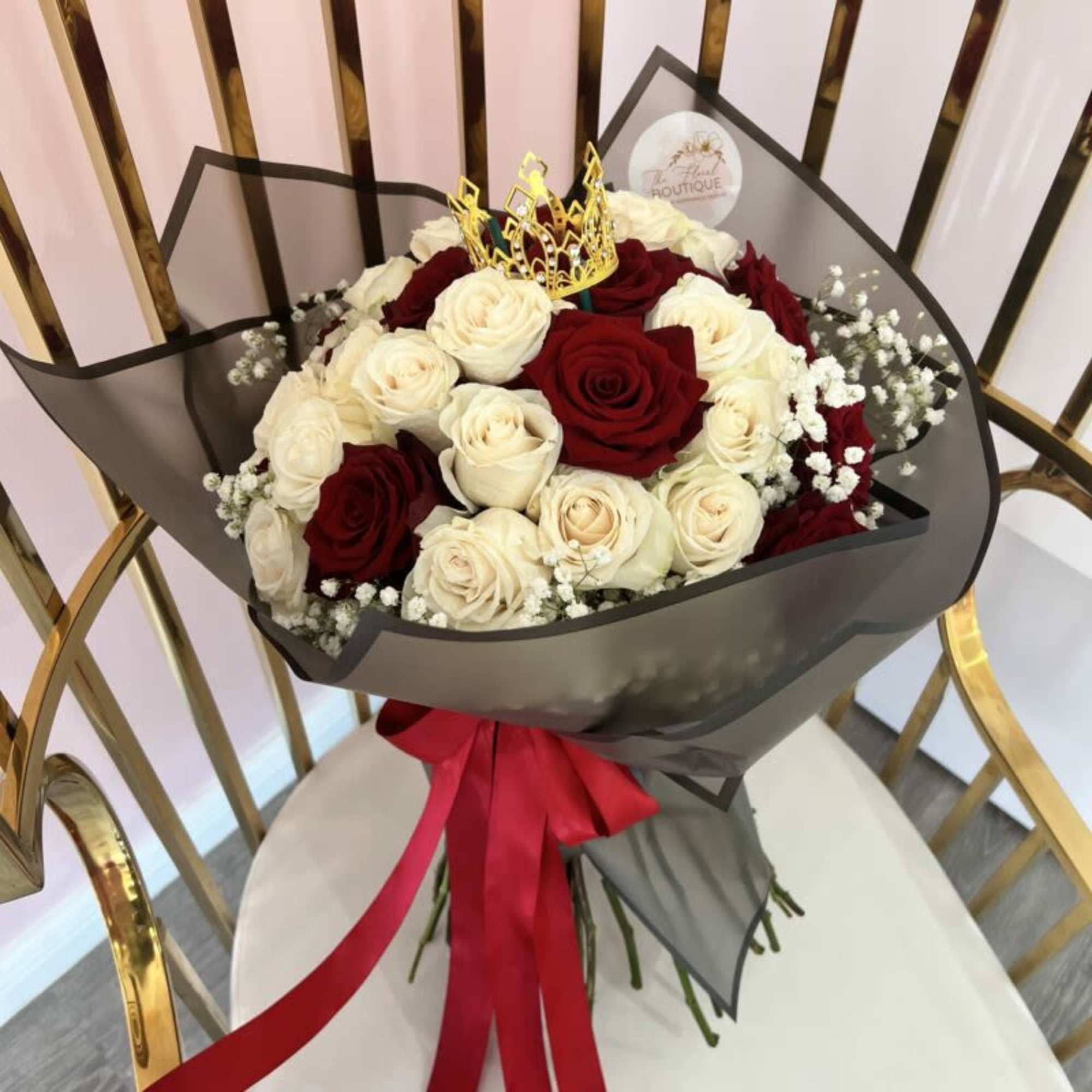 36 Premium Roses with crown wrapped Bouquet