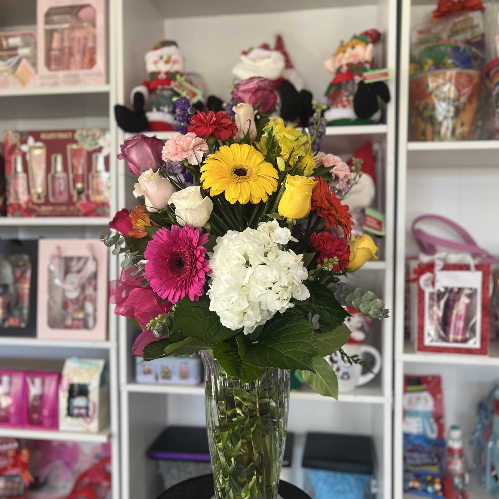 Fresh floral in large vase 