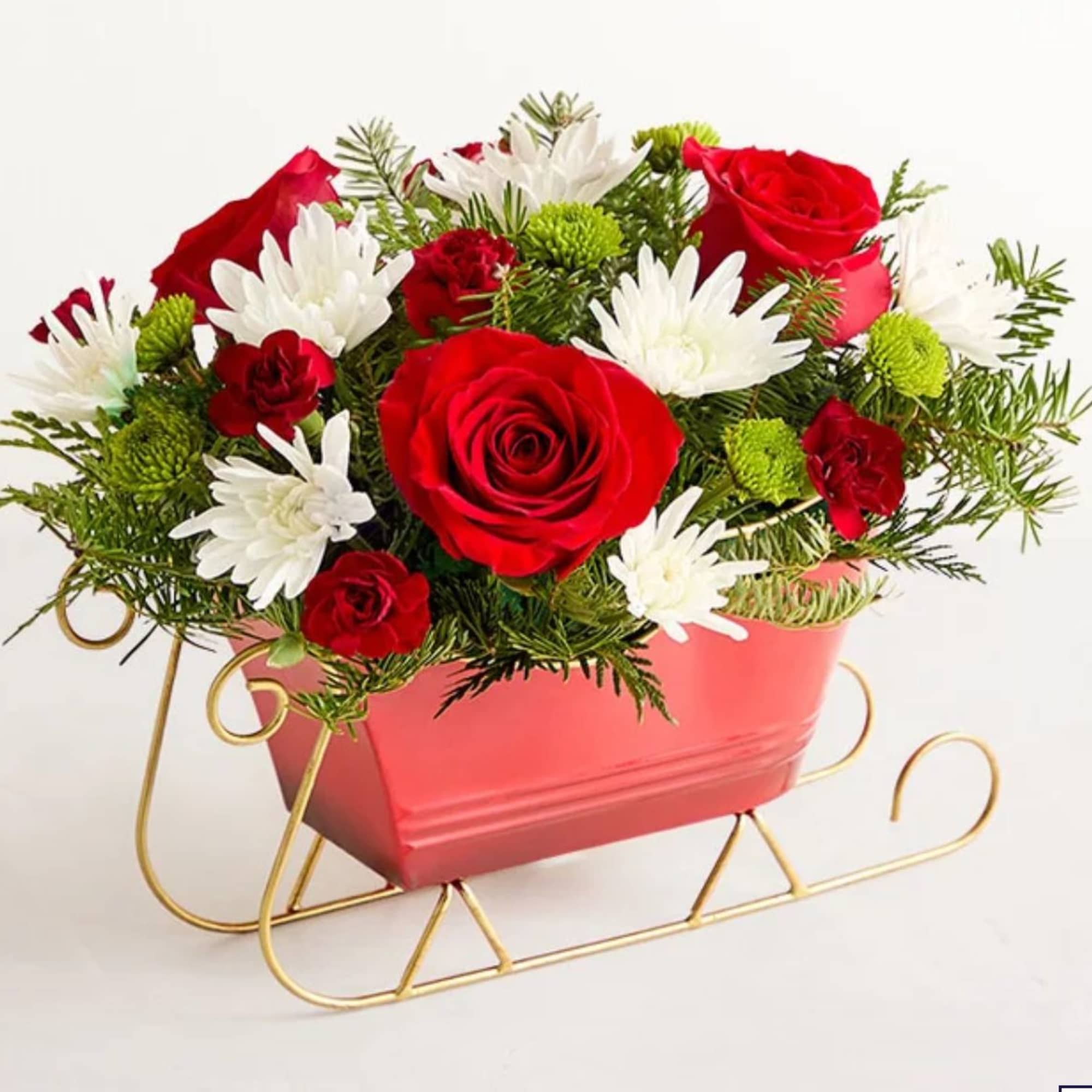 Send holiday joy their way! Our dashing arrangement is filled with classic