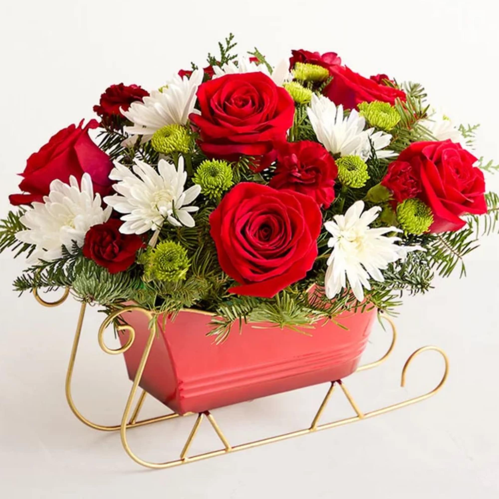 Send holiday joy their way! Our dashing arrangement is filled with classic