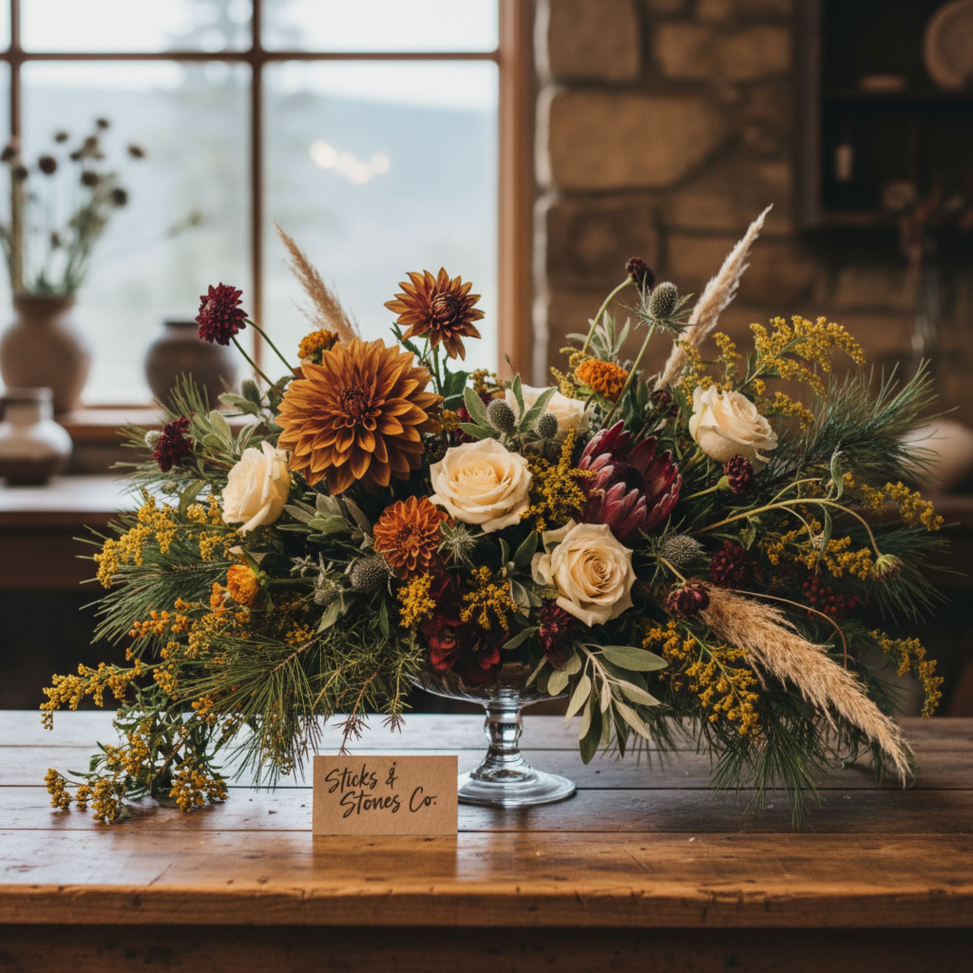 Make your Thanksgiving table unforgettable. Our artful centerpieces bring warmth, mountain charm
