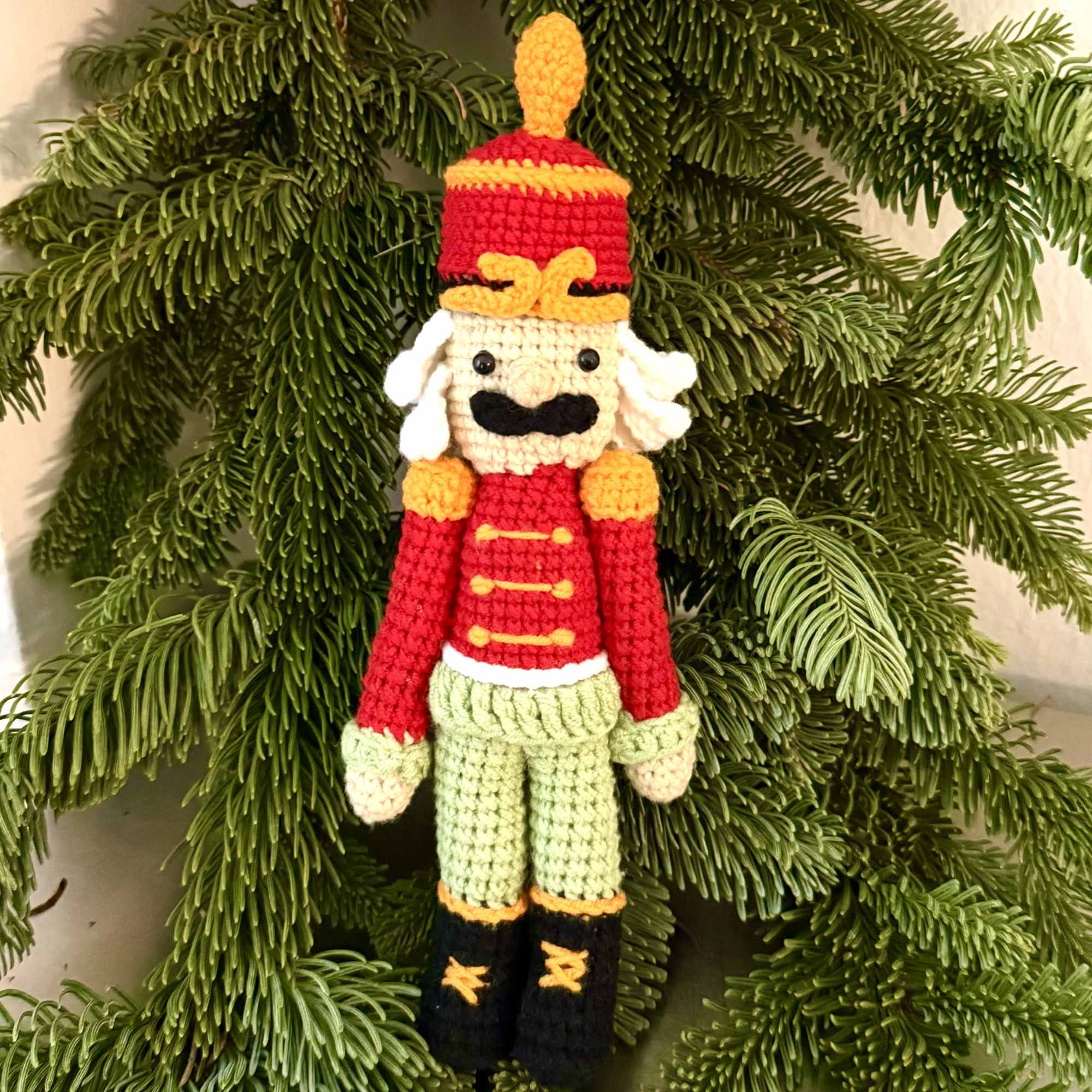 Handmade crochet nutcracker 
8&rdquo;  tall 