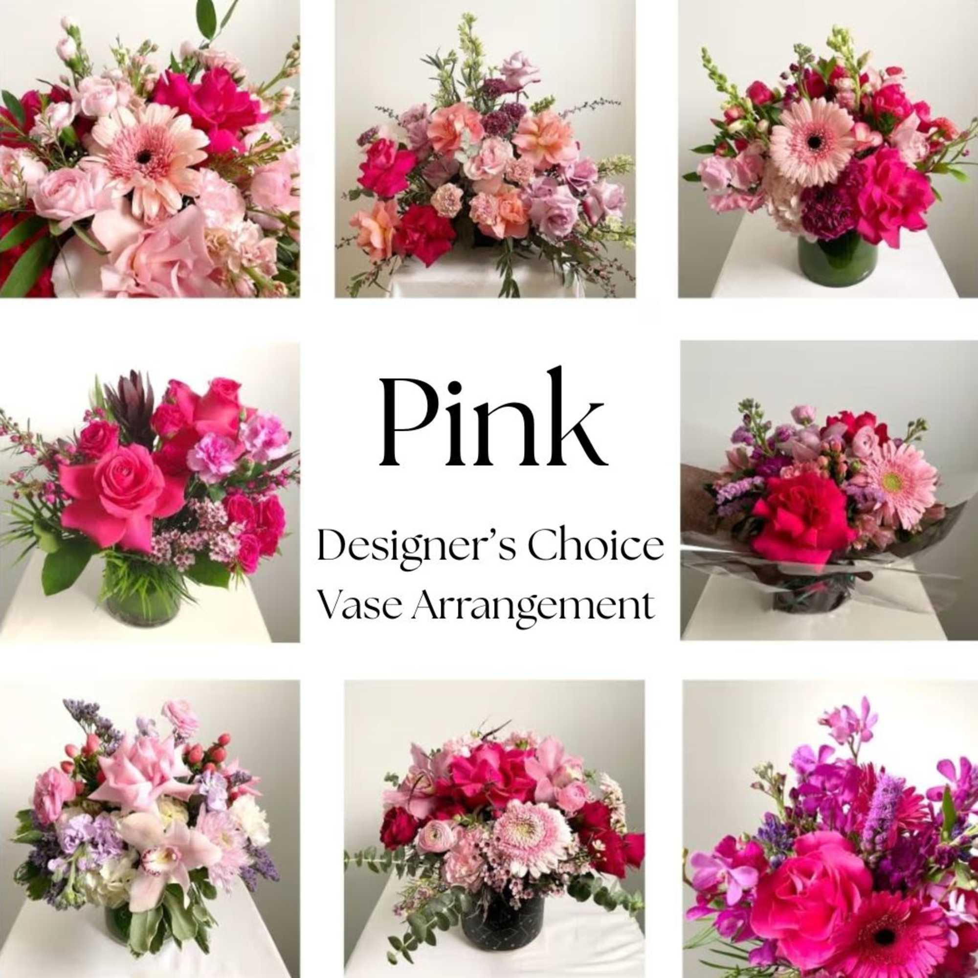 Trust us to create a beautiful and thoughtful monochromatic pink vase arrangement