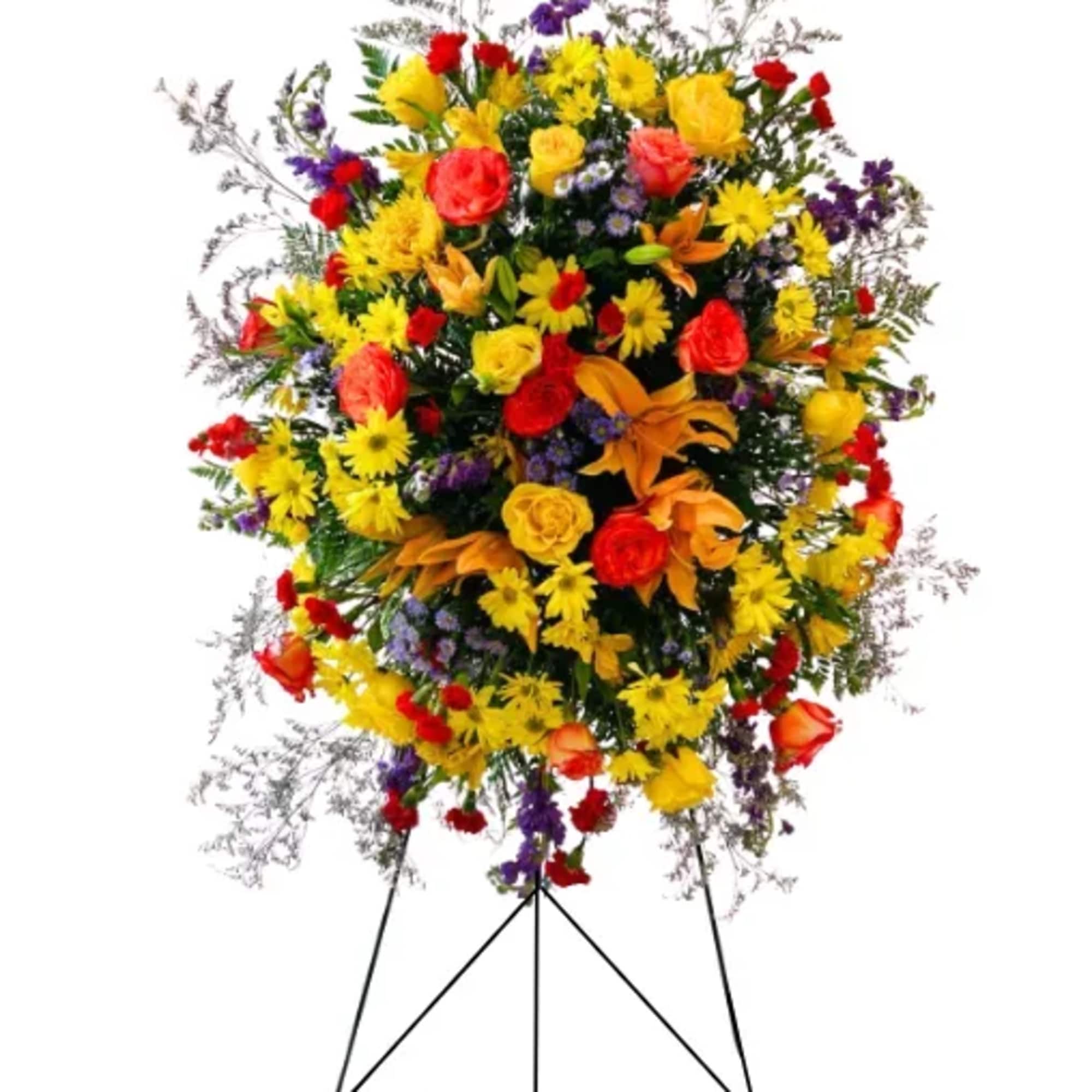 ELLIE FLOWERS exclusive design, with grade AAA red and orange roses and