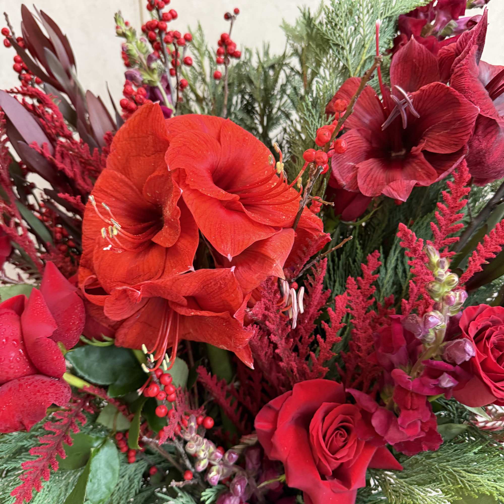Large festive arrangement In a vase