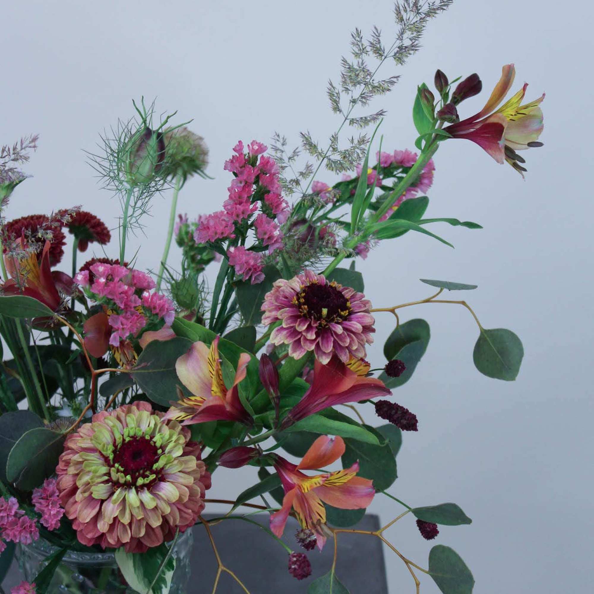 Using texture, shape and color, this small wild flower bouquet is perfect