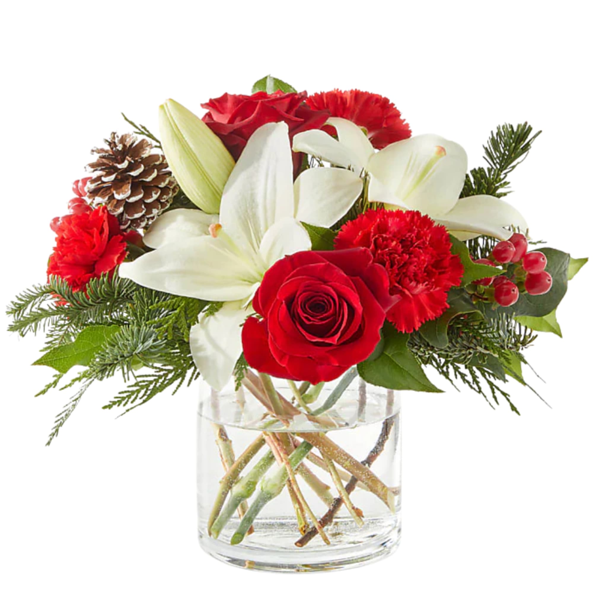 This bouquet is sure to shimmer as bright as the holiday lights