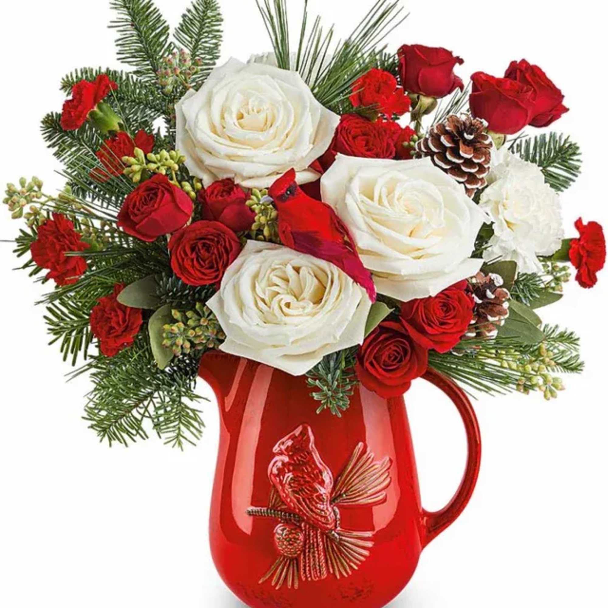 Bring nature&rsquo;s own holiday symbol indoors with Scarlet Cardinal arrangement. This festive