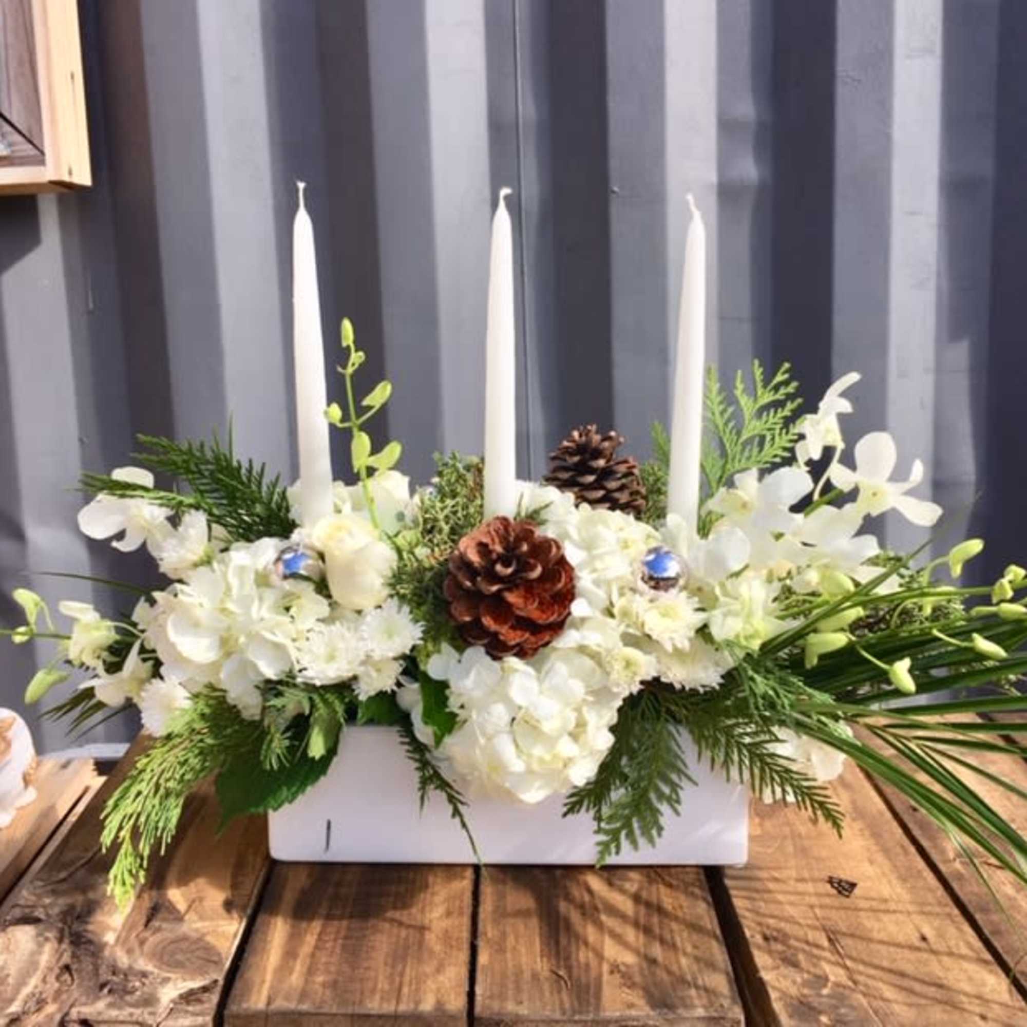 not so traditional , all white with natural accent and x mass