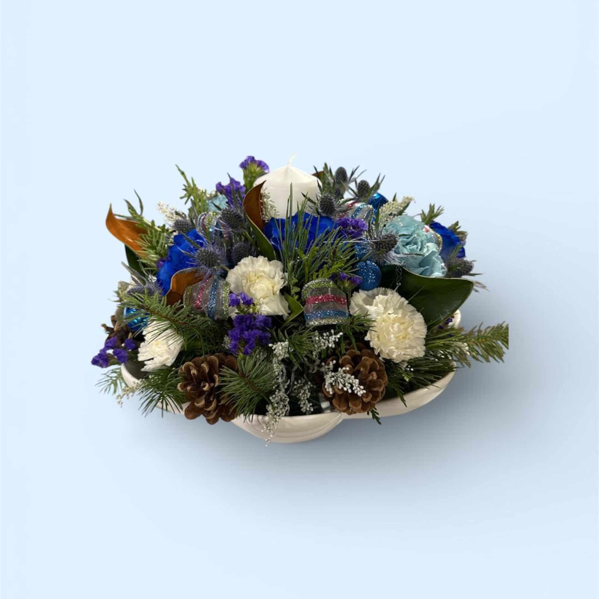 
Our photos represent the overall style and theme of each arrangement. Some