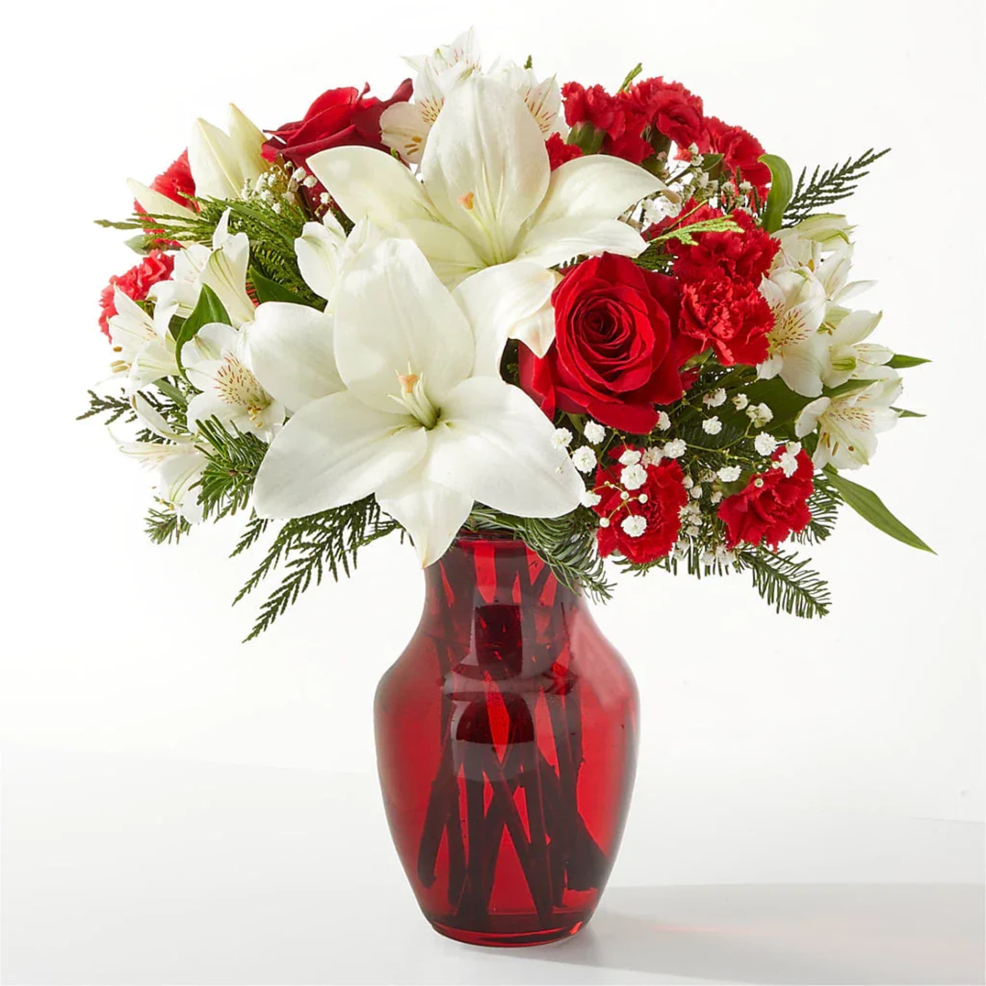 RED AND WHITE ARRANGEMENT in Bronx, NY | My Dream Flowers 2